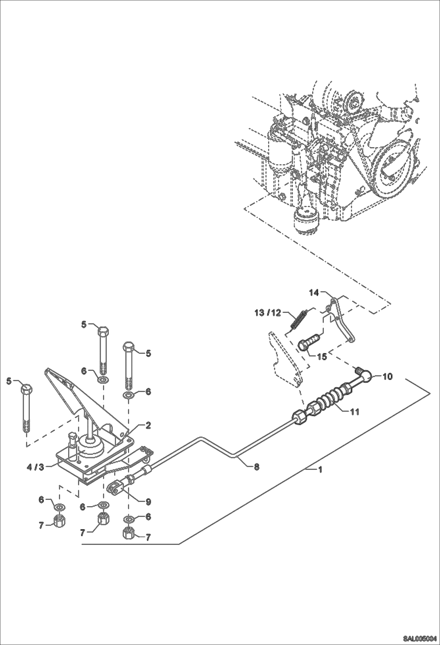 Схема запчастей Bobcat AL275 - PEDAL ACCELERATOR POWER UNIT