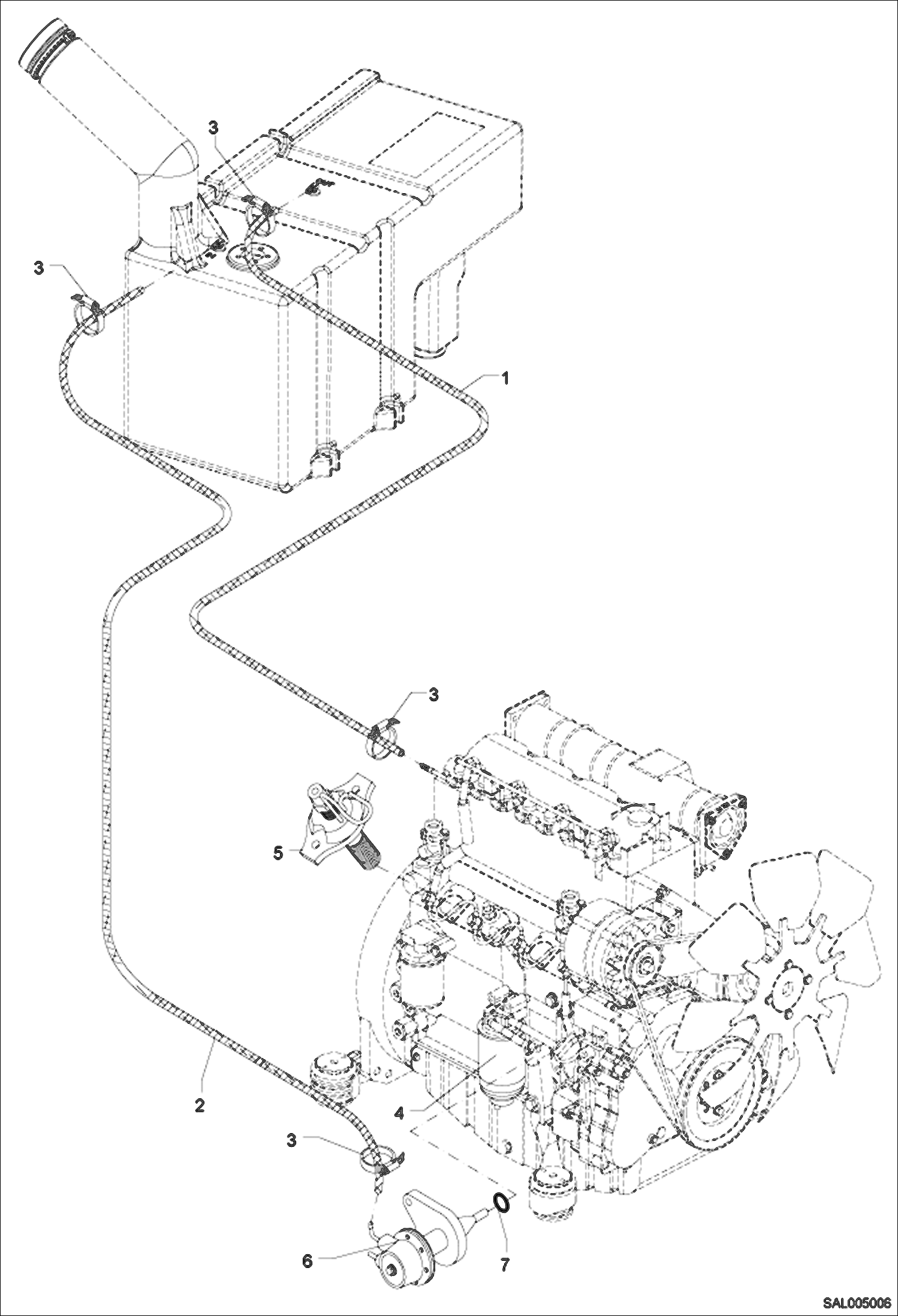 Схема запчастей Bobcat AL275 - FUEL SUPPLY POWER UNIT