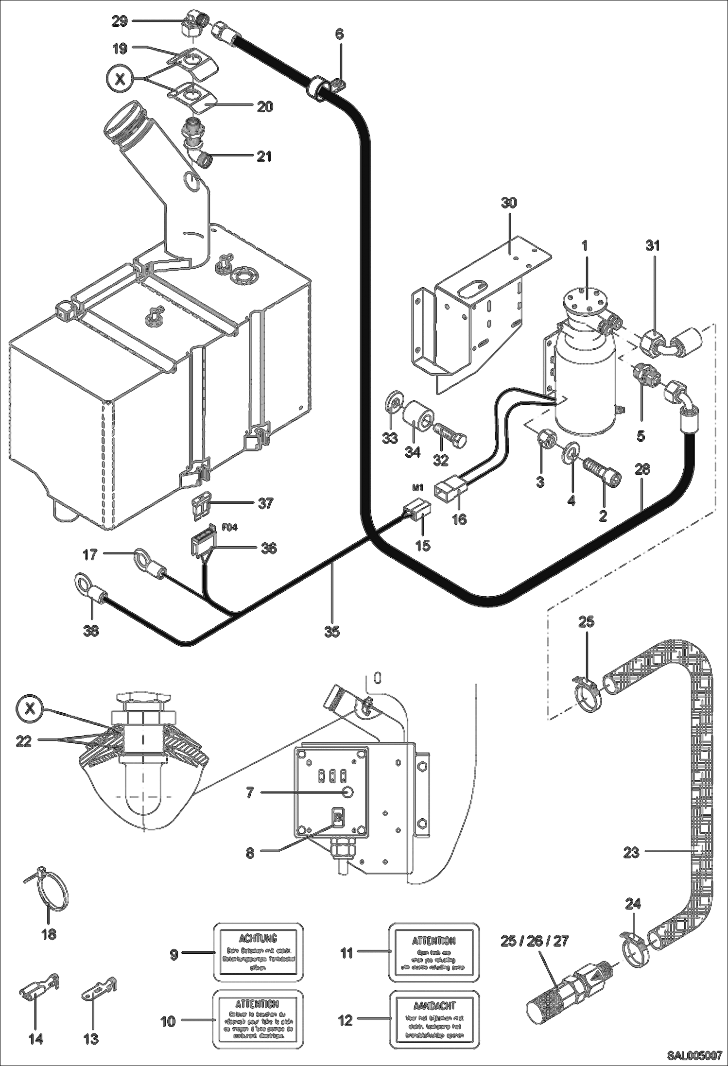 Схема запчастей Bobcat AL275 - REFILLING PUMP POWER UNIT