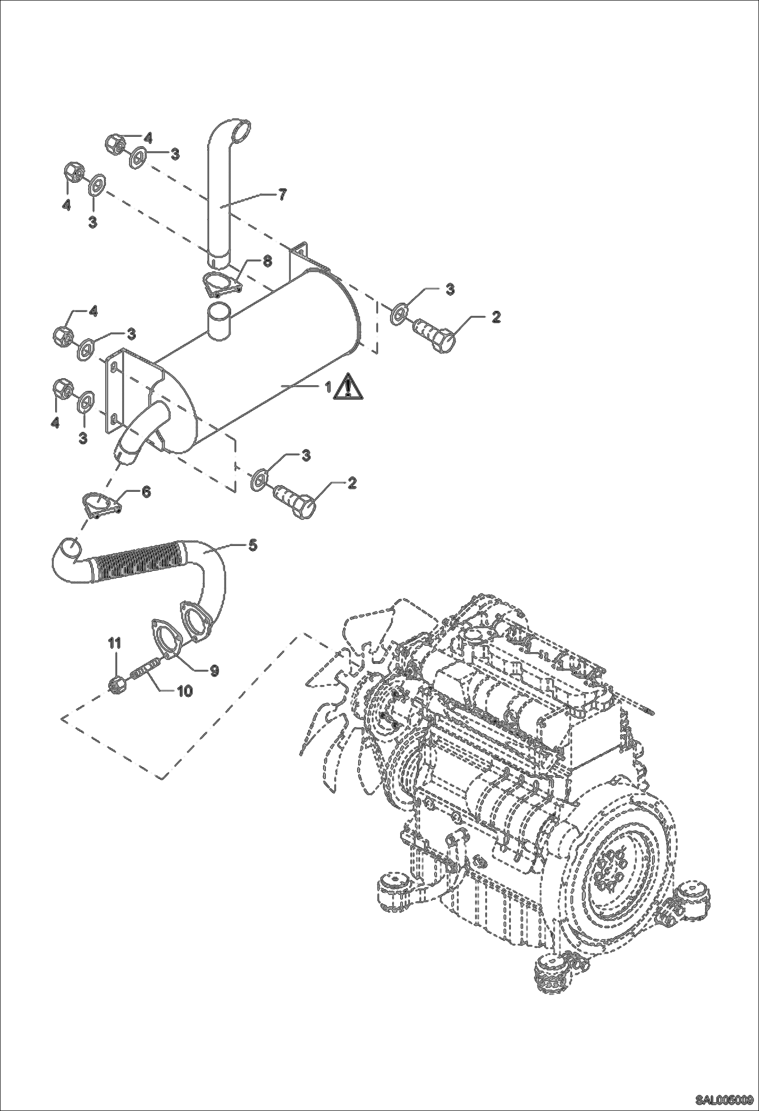 Схема запчастей Bobcat AL350 - EXHAUST POWER UNIT