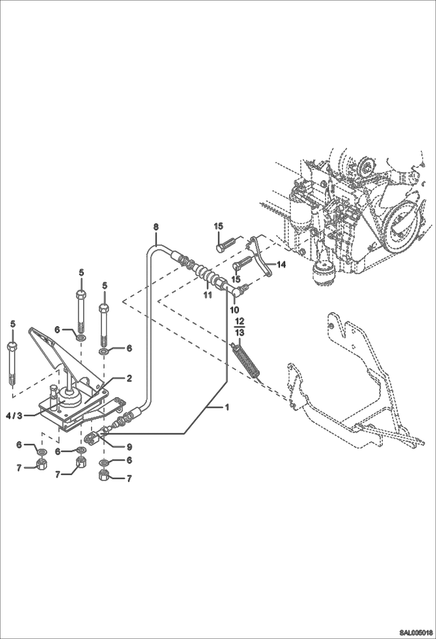 Схема запчастей Bobcat AL440 - PEDAL ACCELERATOR POWER UNIT