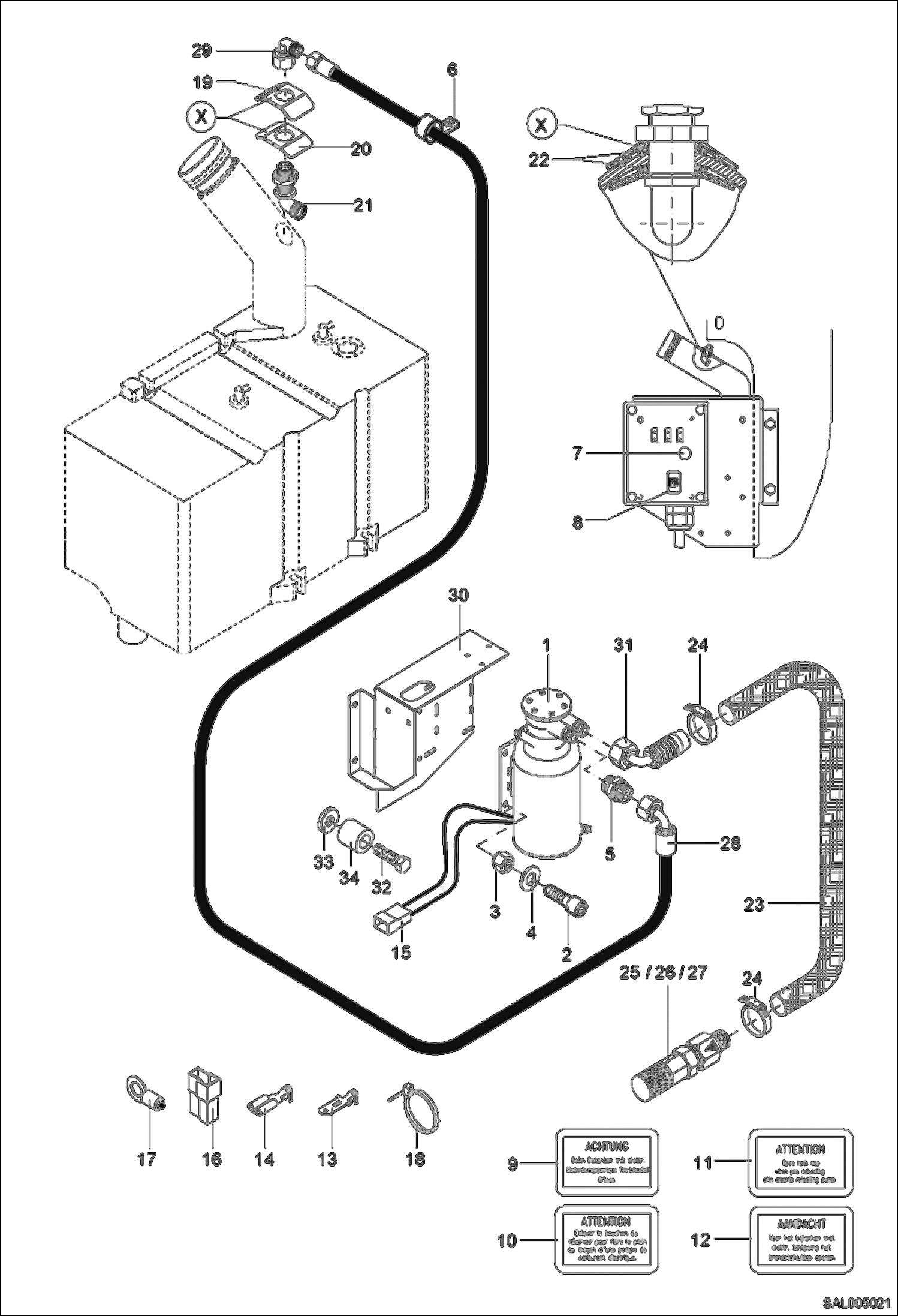 Схема запчастей Bobcat AL440 - REFILLING PUMP POWER UNIT