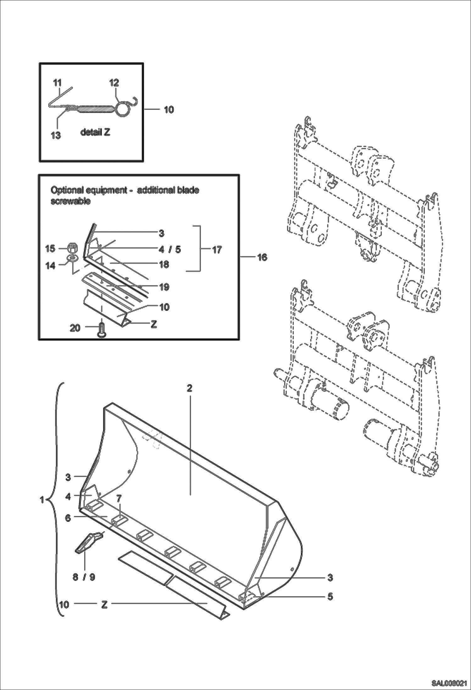 Схема запчастей Bobcat AL440 - EARTH SHOVEL Навесное оборудование