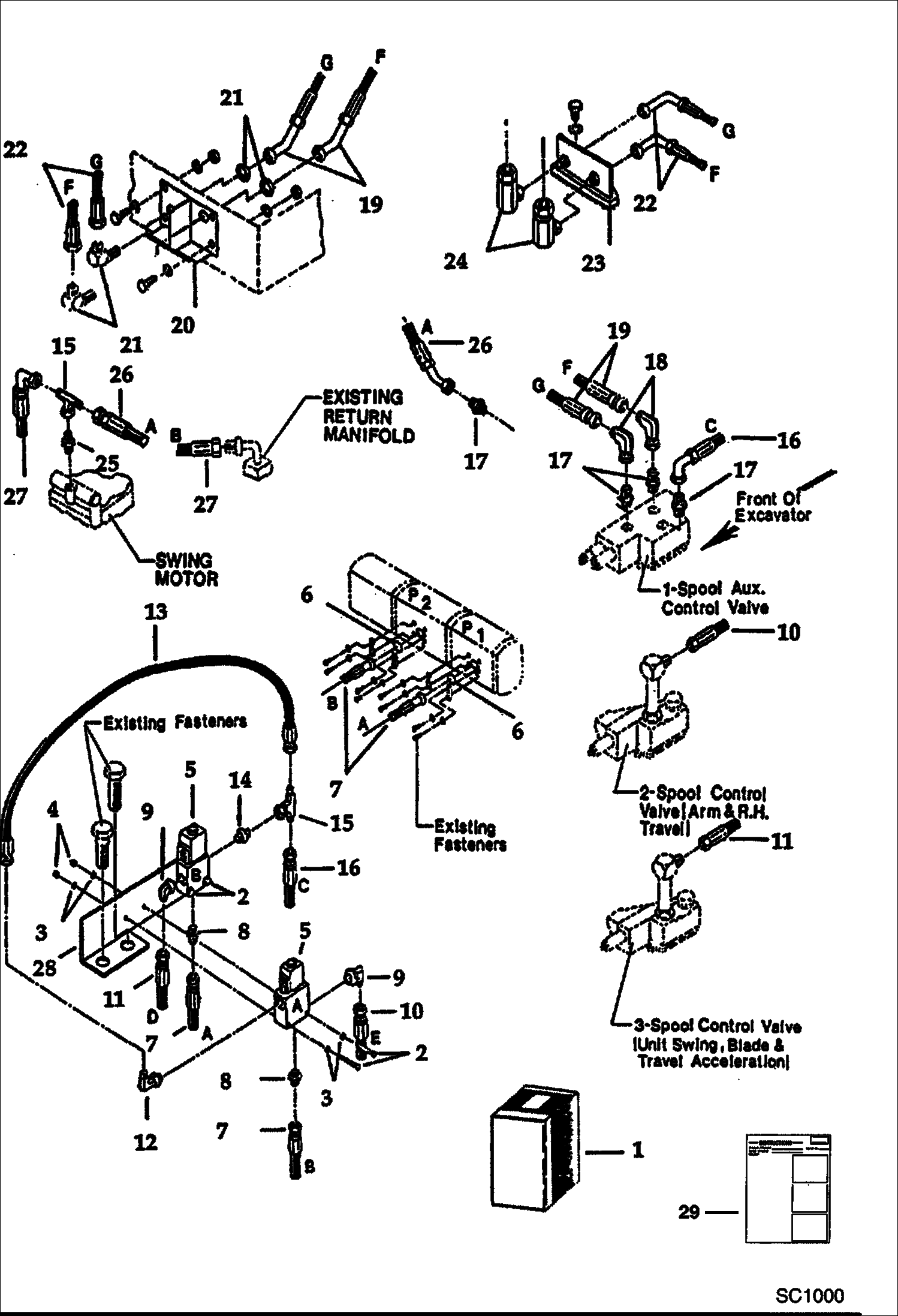 Схема запчастей Bobcat 100 - HYDRAULIC BREAKER (1250X & 2500) (Hydraulic Circuitry) STANLEY KITS