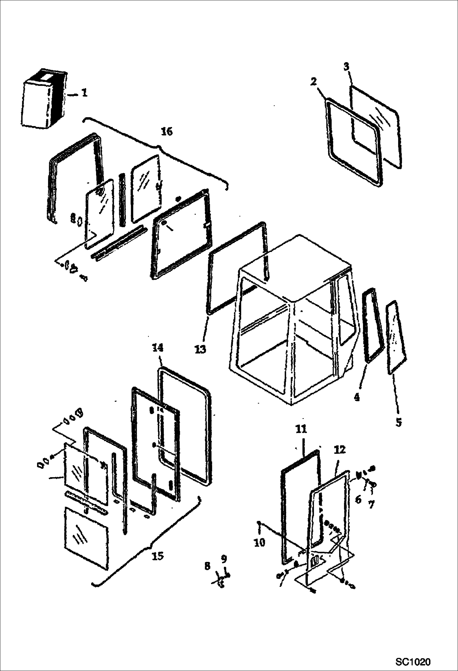 Схема запчастей Bobcat 76 - CAB ENCLOSURE ( 1of 2 ) ACCESSORIES & OPTIONS