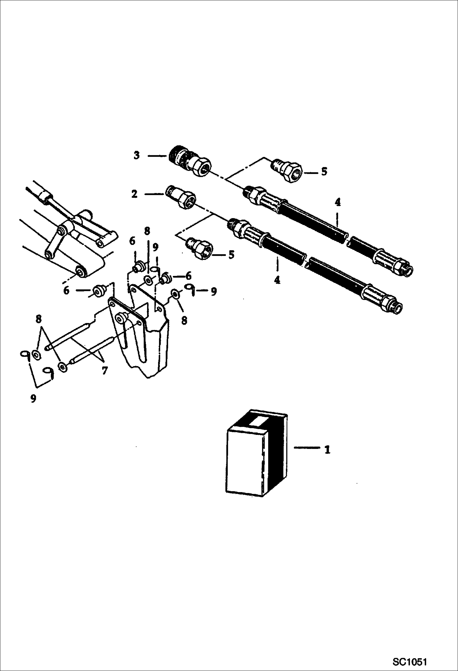 Схема запчастей Bobcat 76 - HYDRAULIC BREAKER (1250X) (Boom & Mounting Kit) ACCESSORIES & OPTIONS