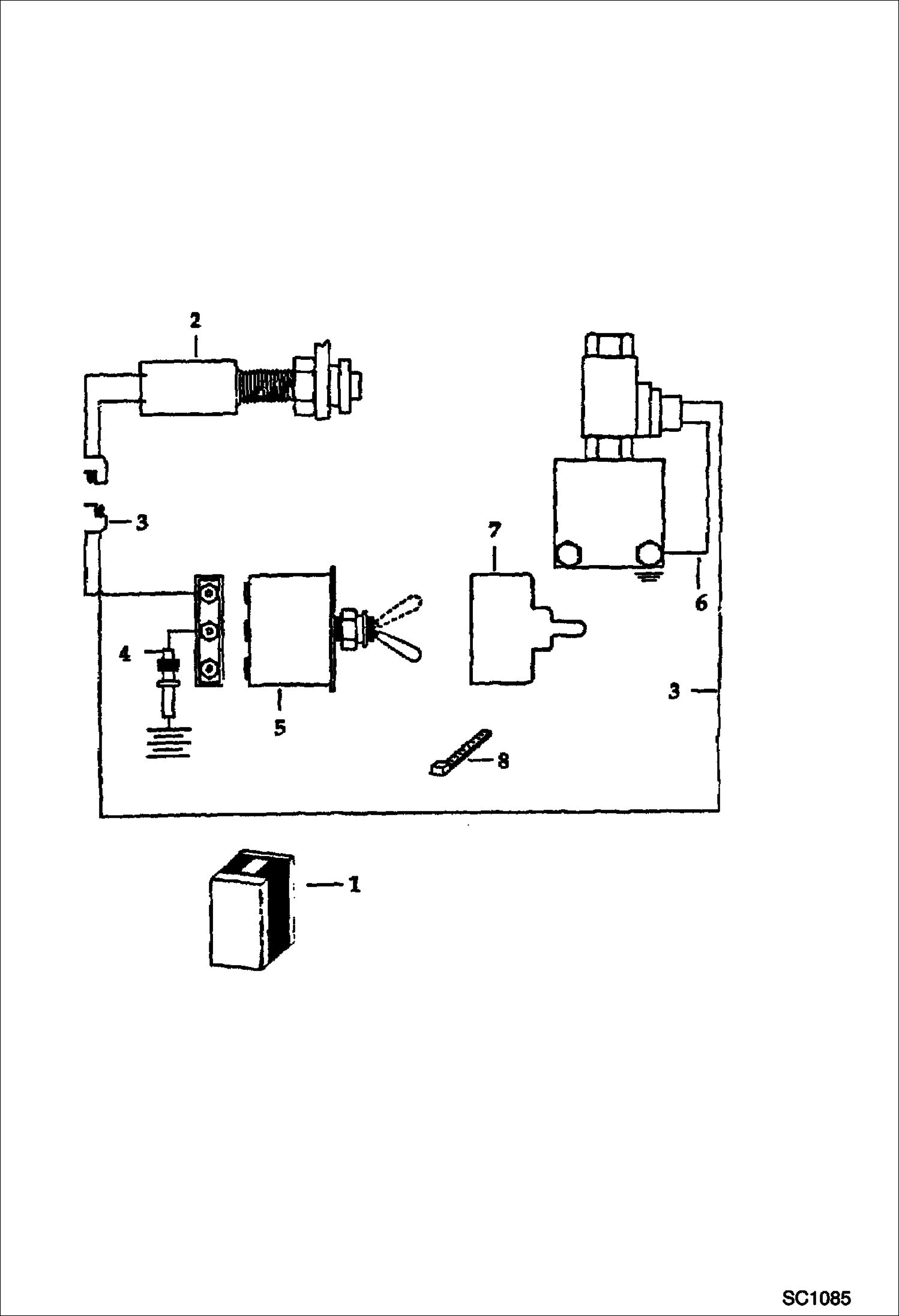 Схема запчастей Bobcat 76 - HYDRAULIC BREAKER (1250X) (Electrical Circuitry) ACCESSORIES & OPTIONS