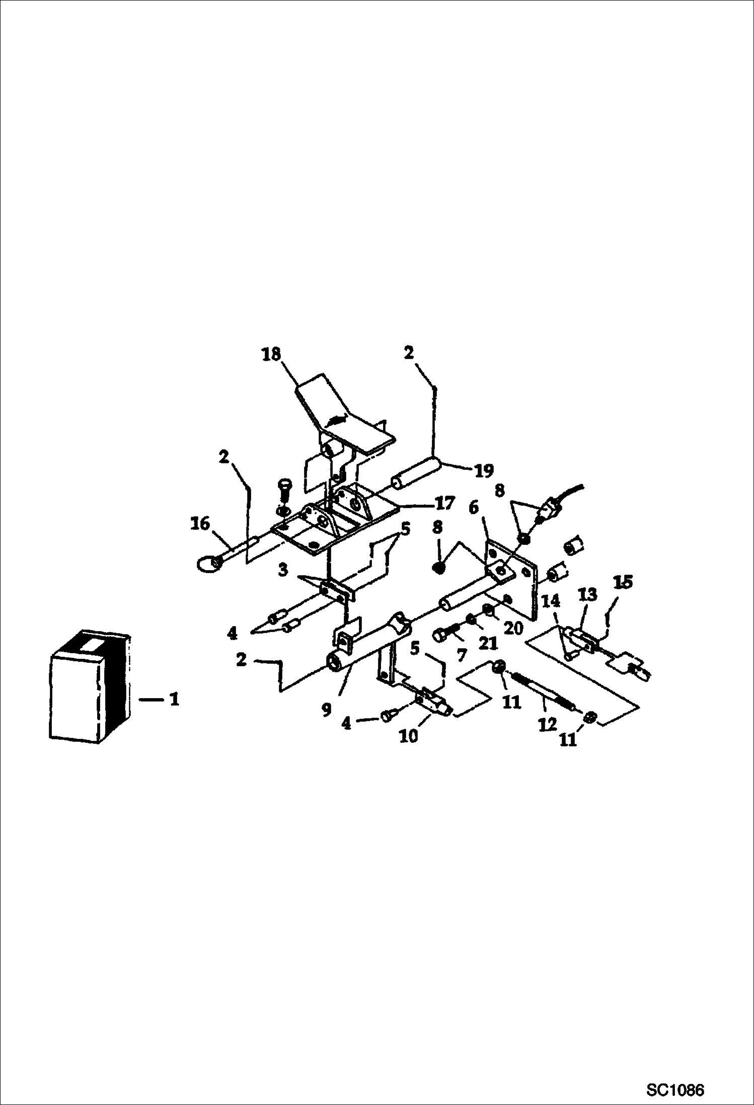 Схема запчастей Bobcat 76 - HYDRAULIC BREAKER (1250X) (Control Pedal) ACCESSORIES & OPTIONS