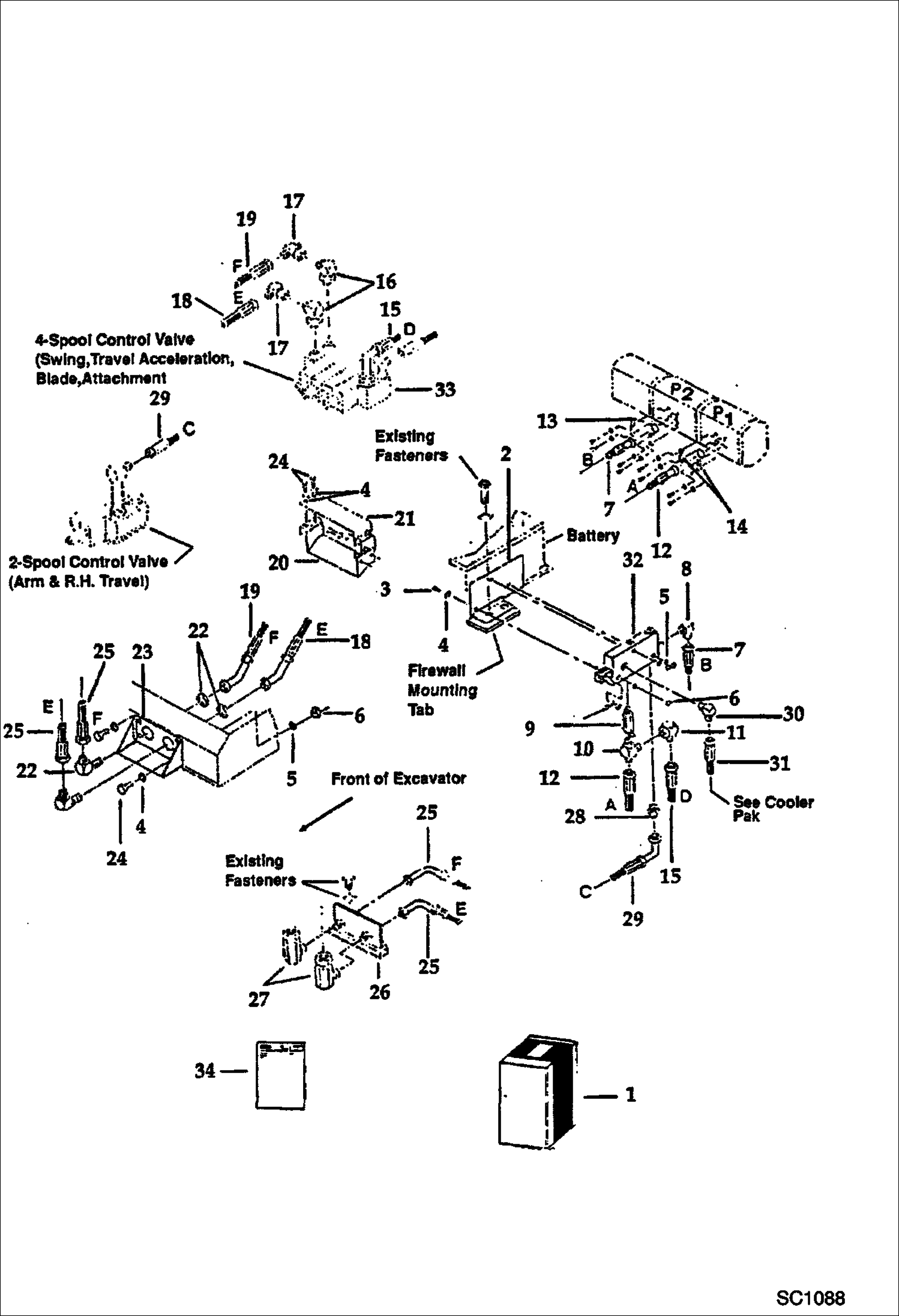 Схема запчастей Bobcat 116 - HYDRAULIC BREAKER (Hydraulic Circuitry) ACCESSORIES & OPTIONS