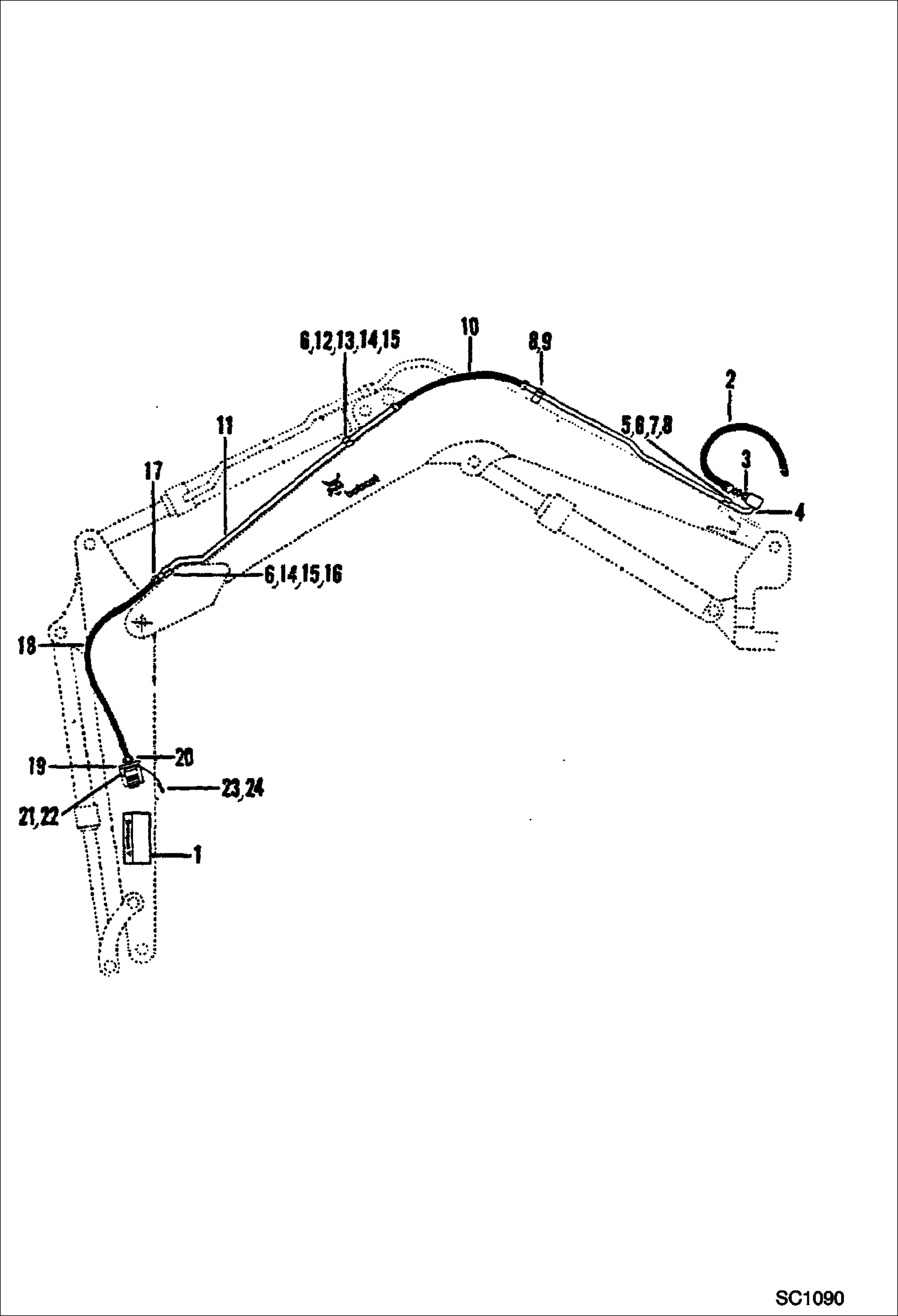 Схема запчастей Bobcat 116 - HYDRAULIC BREAKER (Boom Circuitry) ACCESSORIES & OPTIONS
