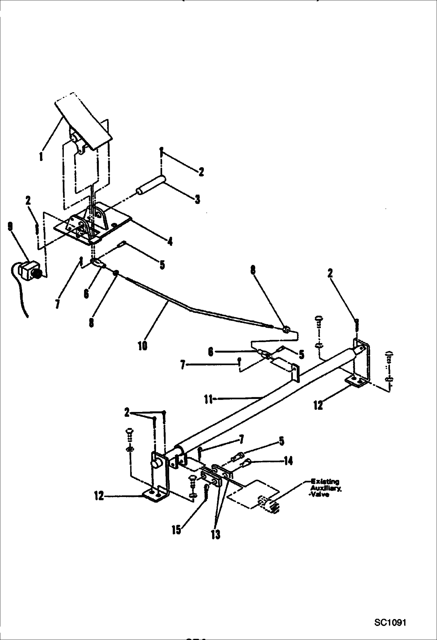 Схема запчастей Bobcat 100 - HYDRAULIC BREAKER (1250X & 2500) (Control Pedal) STANLEY KITS