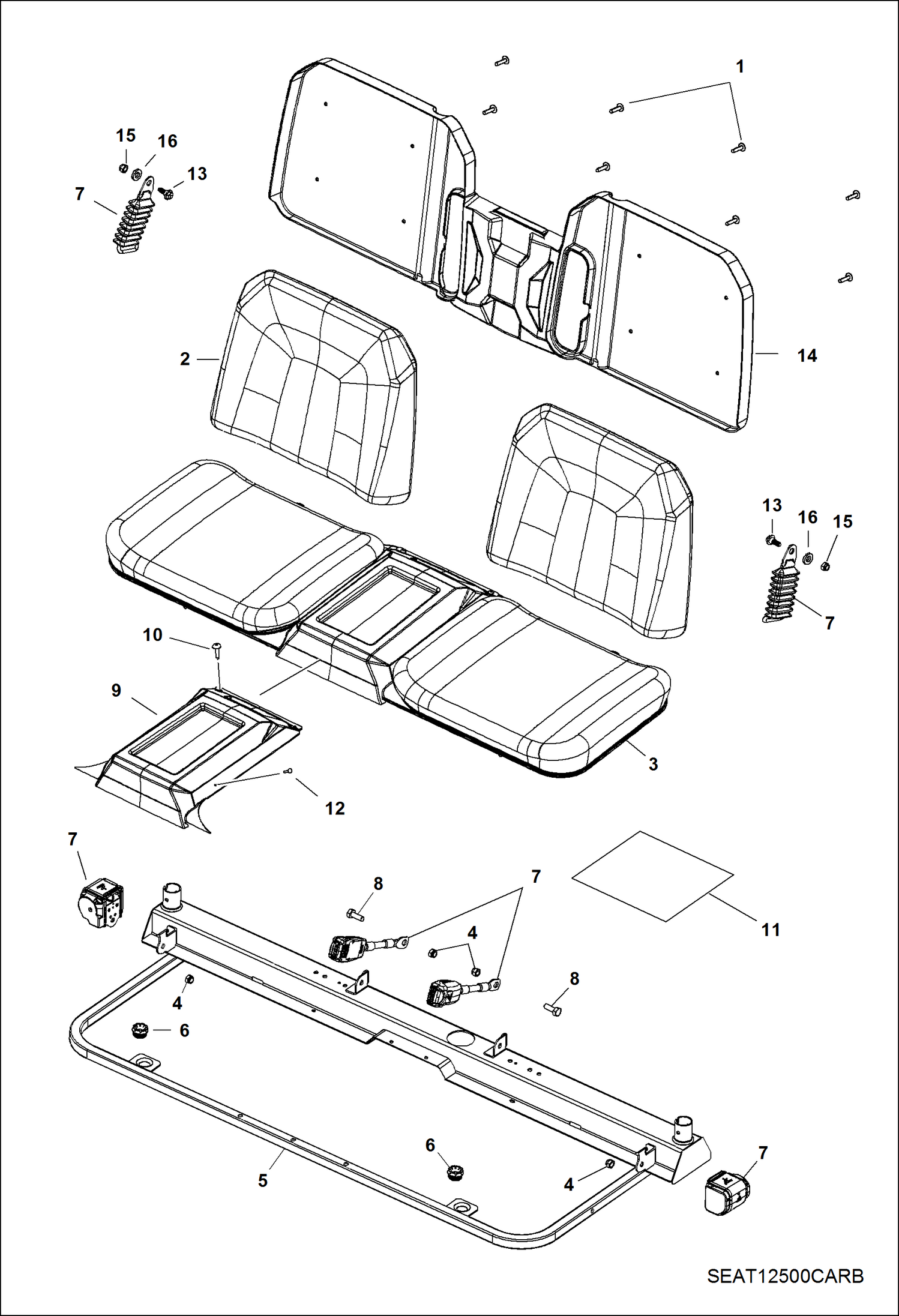 Схема запчастей Bobcat 3200 - BODY, SEAT & BASE (S/N AJNS20001 & Above) MAIN FRAME