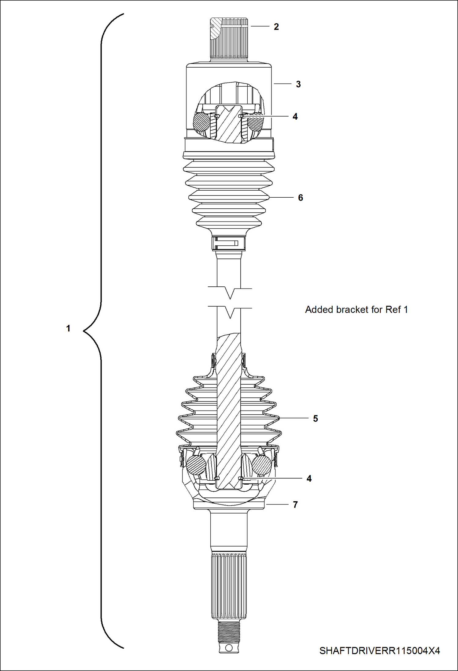 Схема запчастей Bobcat 3200 - DRIVE TRAIN, REAR DRIVE SHAFT DRIVE TRAIN