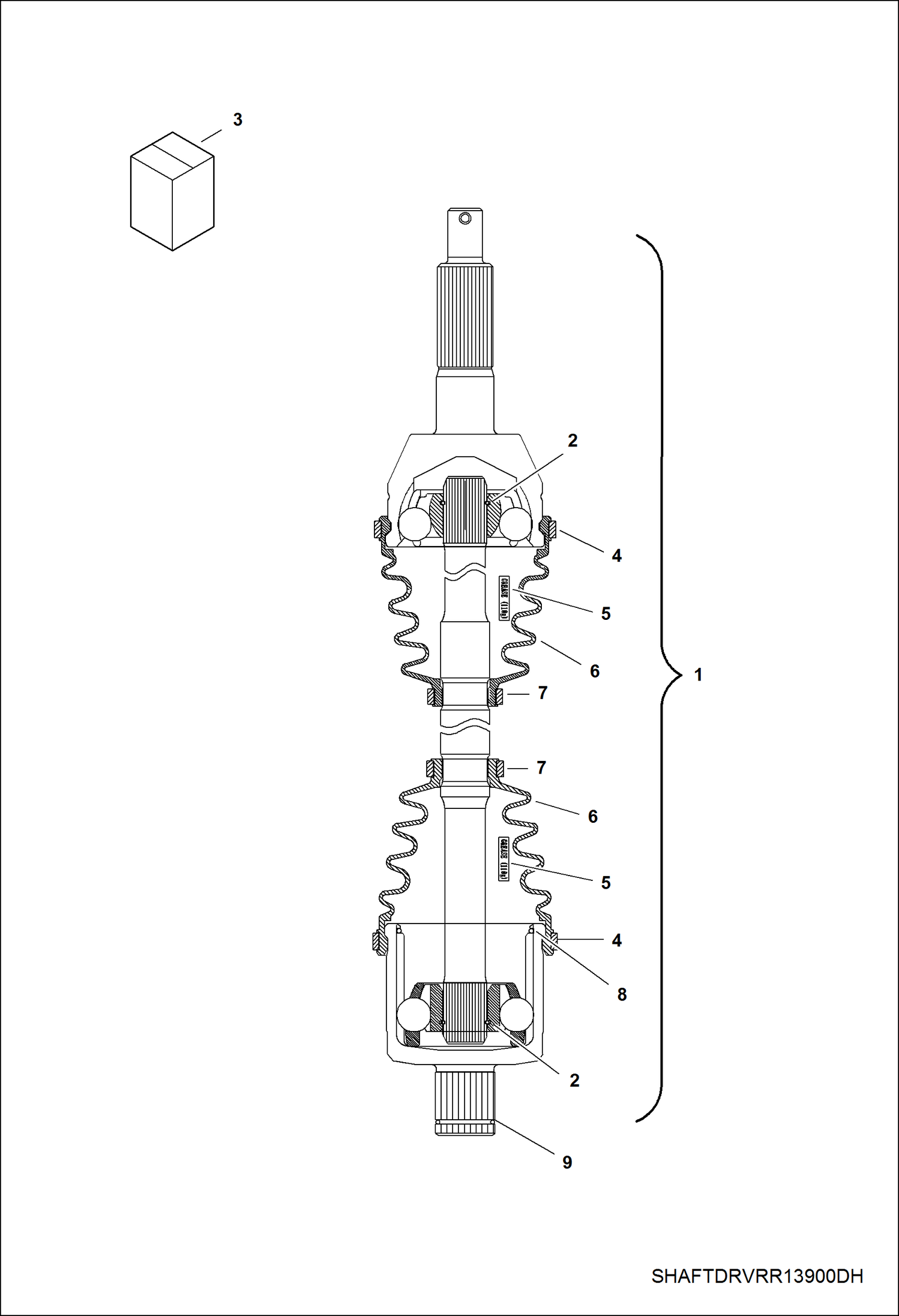 Схема запчастей Bobcat 3600 - DRIVE TRAIN, REAR DRIVE SHAFT DRIVE TRAIN