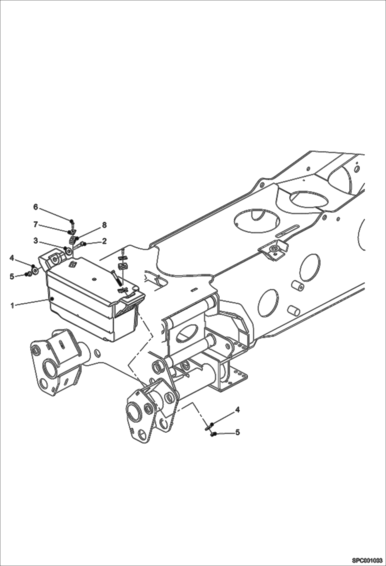 Схема запчастей Bobcat T40140 - COUNTERWEIGHT (S/N A8GB11001 & Above) MAIN FRAME