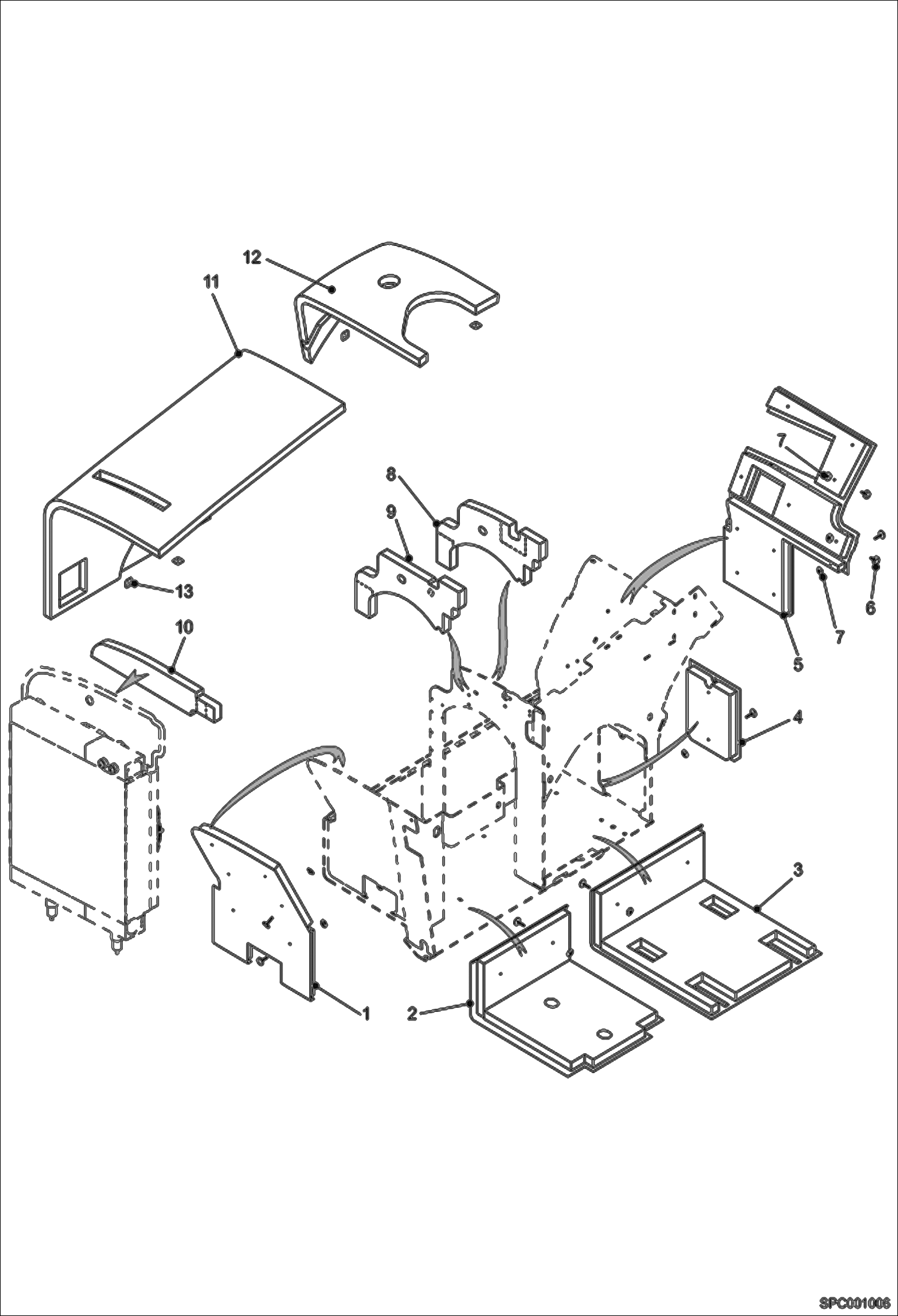 Схема запчастей Bobcat T2566 - ENGINE SOUND PROOFING MAIN FRAME