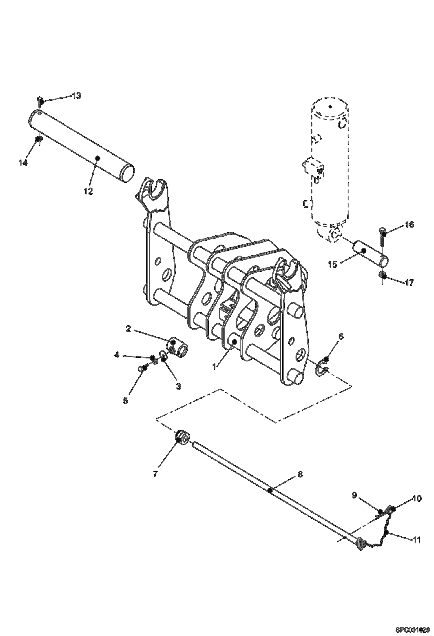 Схема запчастей Bobcat T40140 - MANUAL QUICK ATTACH LOCK (WIDE) MAIN FRAME