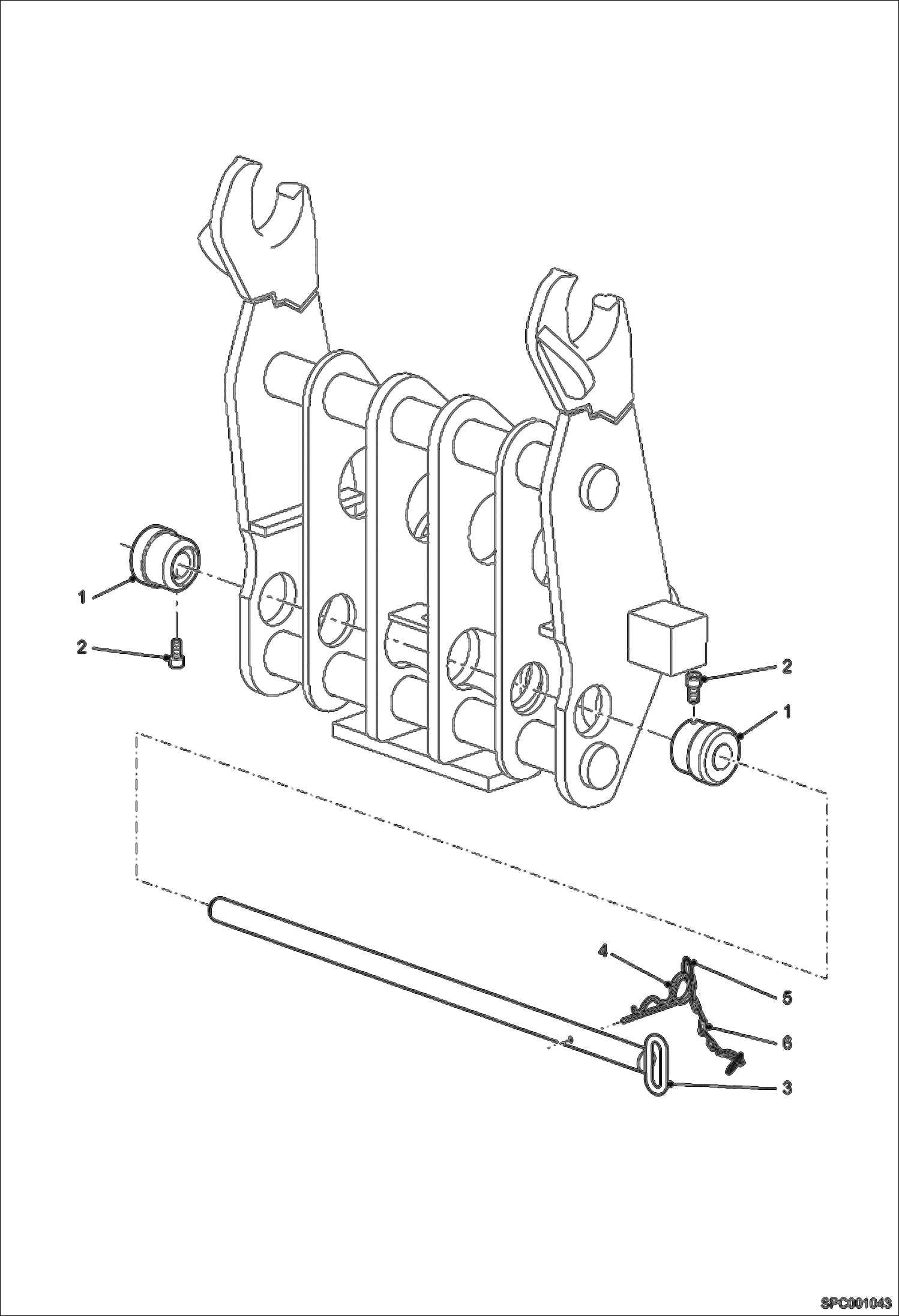 Схема запчастей Bobcat T35100SL - MANUAL QUICK ATTACH LOCK MAIN FRAME