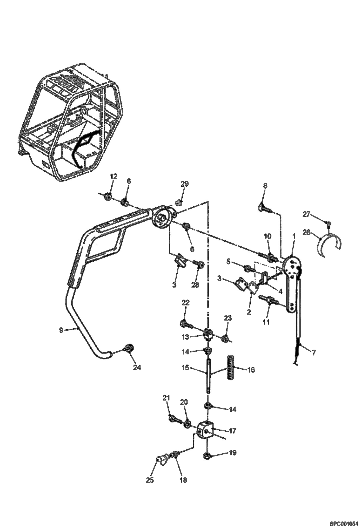 Схема запчастей Bobcat V518 - RESTRAINT BAR (S/N 367712001 & Above) MAIN FRAME