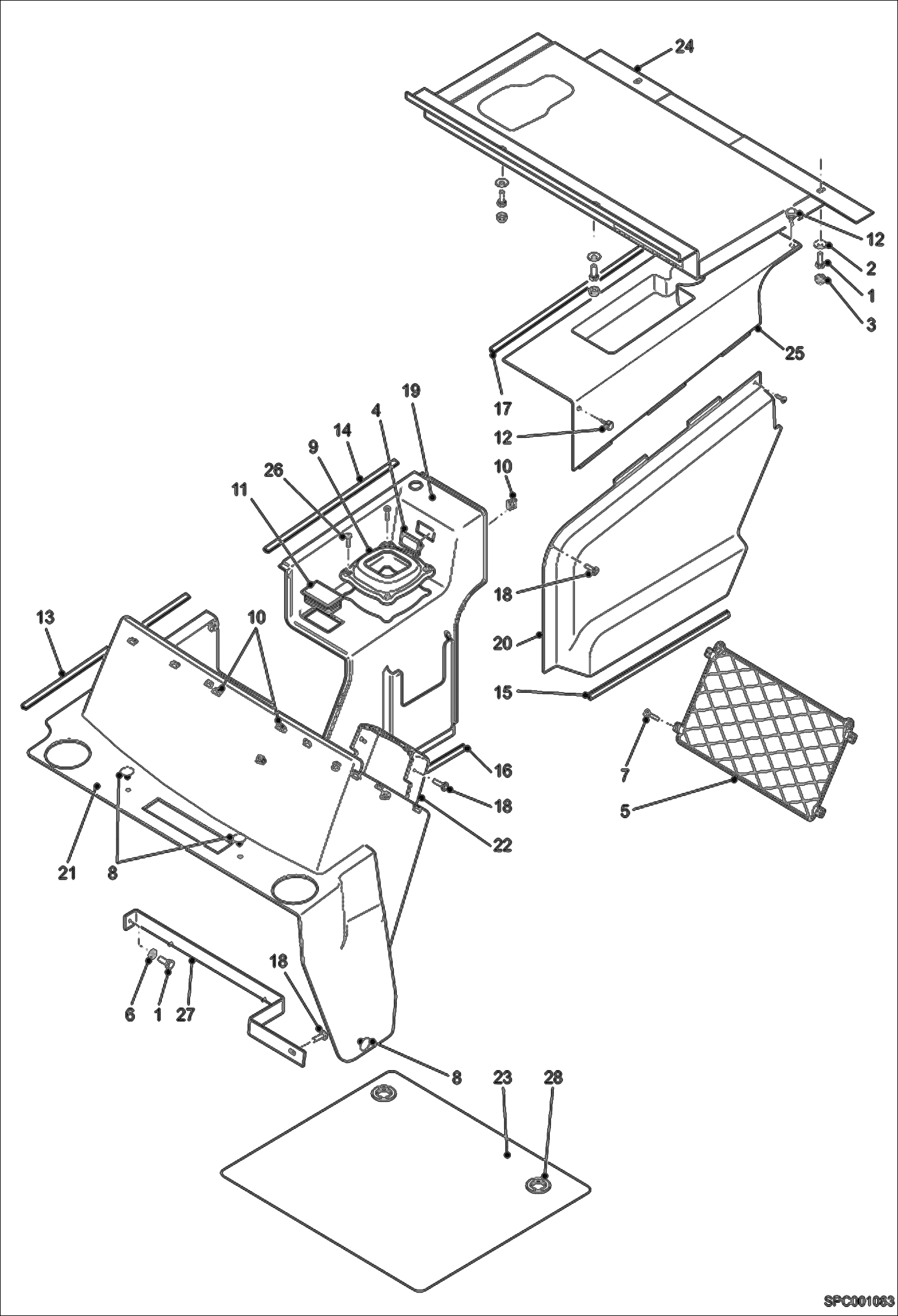 Схема запчастей Bobcat V417 - COWLING INSTALLATION (S/N AC1C11001 - 12999) MAIN FRAME