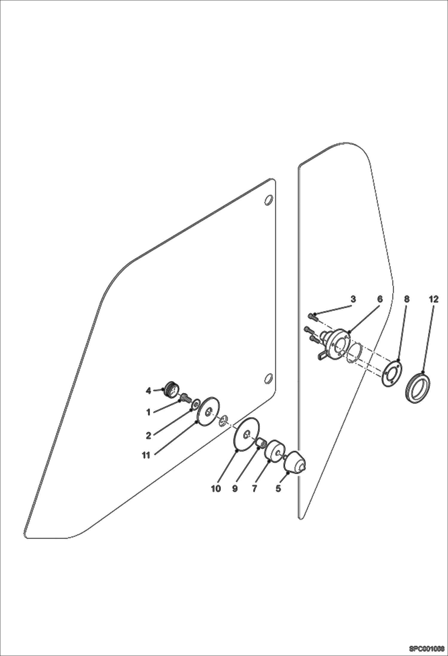 Схема запчастей Bobcat T2250 - DOOR STOPPER MAIN FRAME