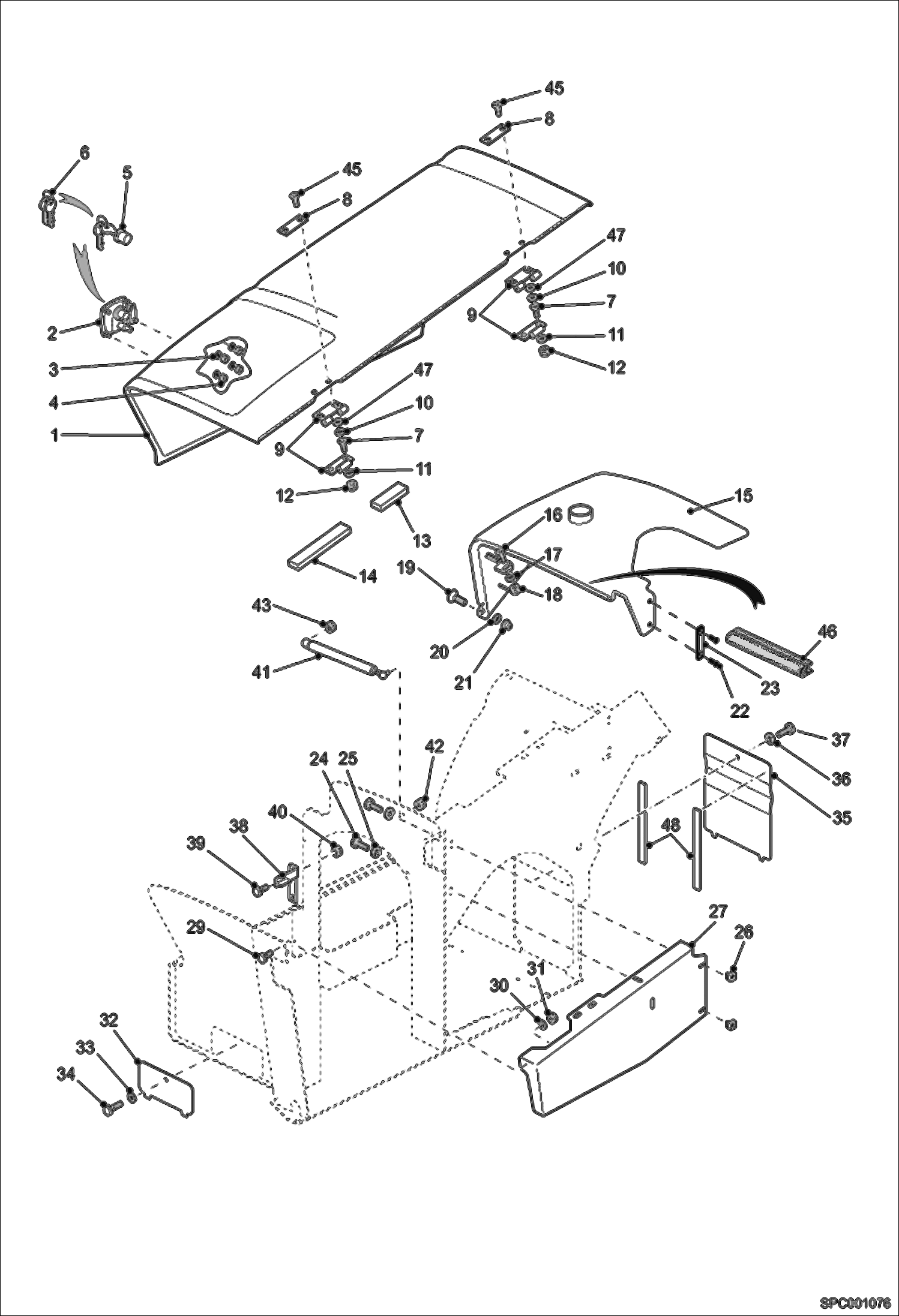 Схема запчастей Bobcat VR518 - ENGINE COVER MAIN FRAME