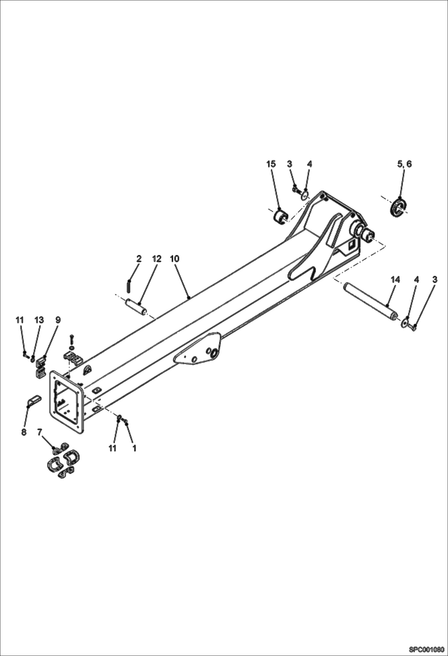 Схема запчастей Bobcat T2556 - FIXED BOOM ASSY (S/N 363011001 - 12000) MAIN FRAME