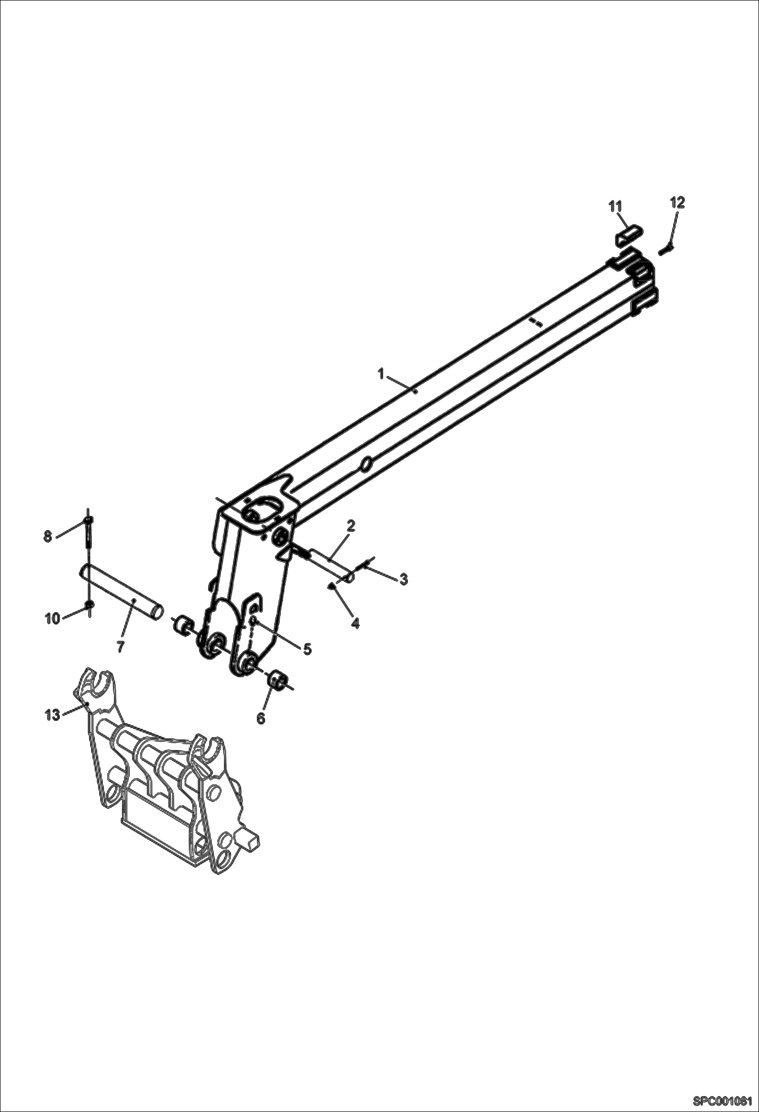 Схема запчастей Bobcat T2566 - END BOOM ASSY (S/N 363012001 & Above) MAIN FRAME