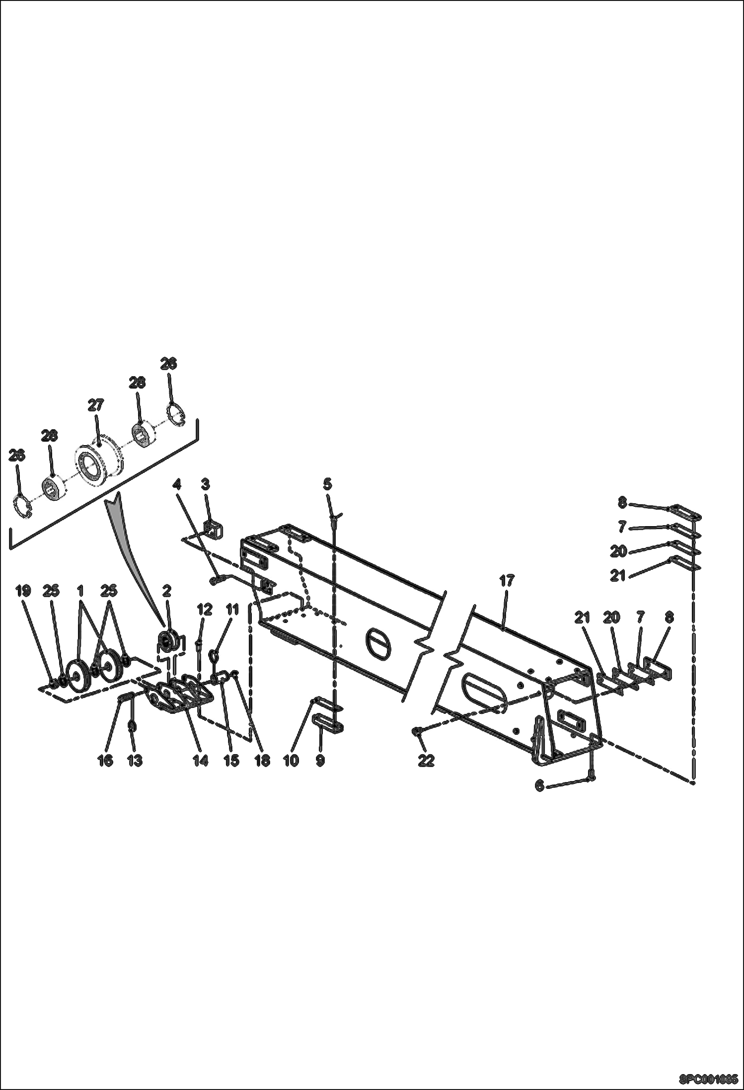 Схема запчастей Bobcat VR723 - INTERMEDIATE BOOM ASSY (S/N 366011001 - 11999, 366111001 - 11999) MAIN FRAME