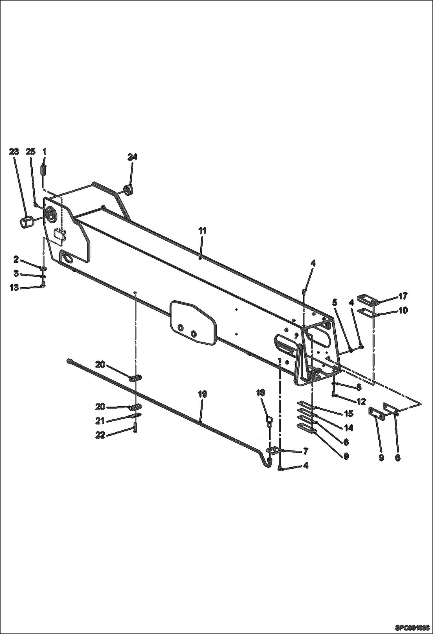 Схема запчастей Bobcat VR530C - FIXED BOOM ASSY (S/N 366011001 - 11999, 366111001 - 11999) MAIN FRAME