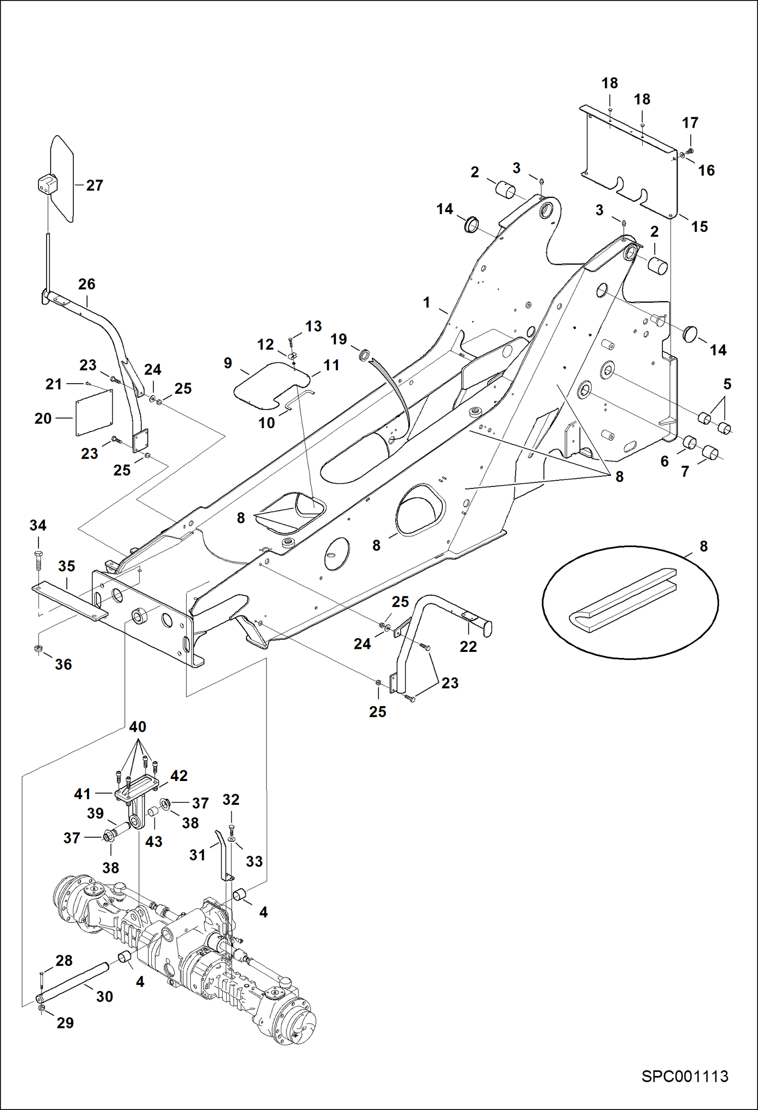 Схема запчастей Bobcat T3571 - FRAME MAIN FRAME