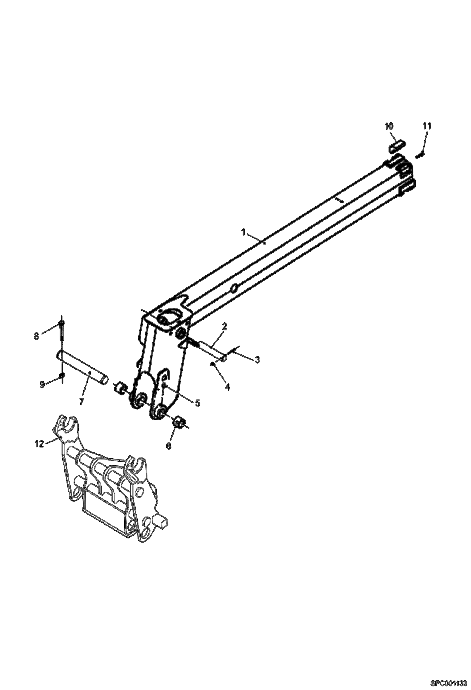 Схема запчастей Bobcat T2566 - END BOOM ASSY (S/N 363112001 & Above) MAIN FRAME