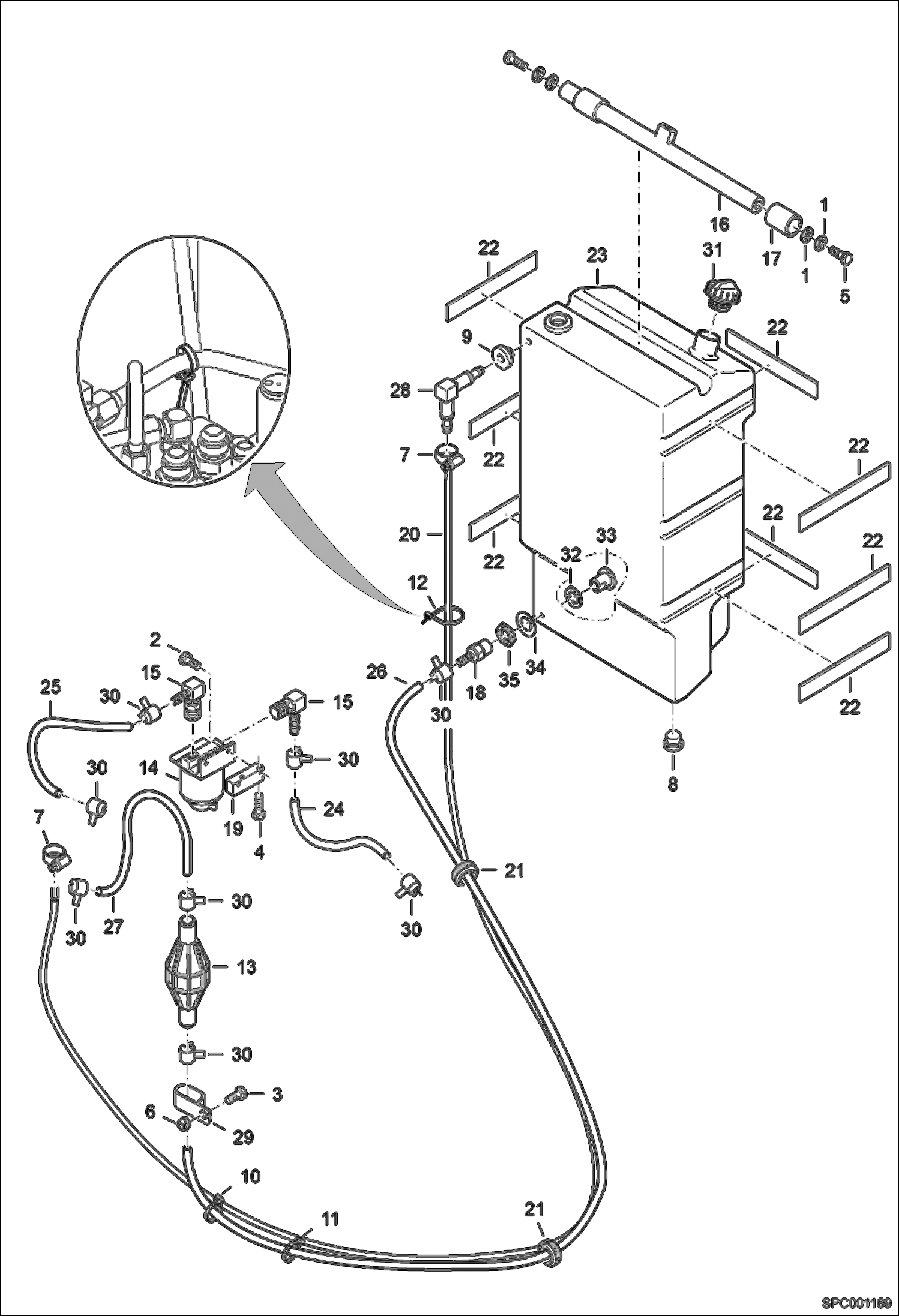 Схема запчастей Bobcat V417 - ENGINE & ATTACHING PARTS (Fuel System) POWER UNIT