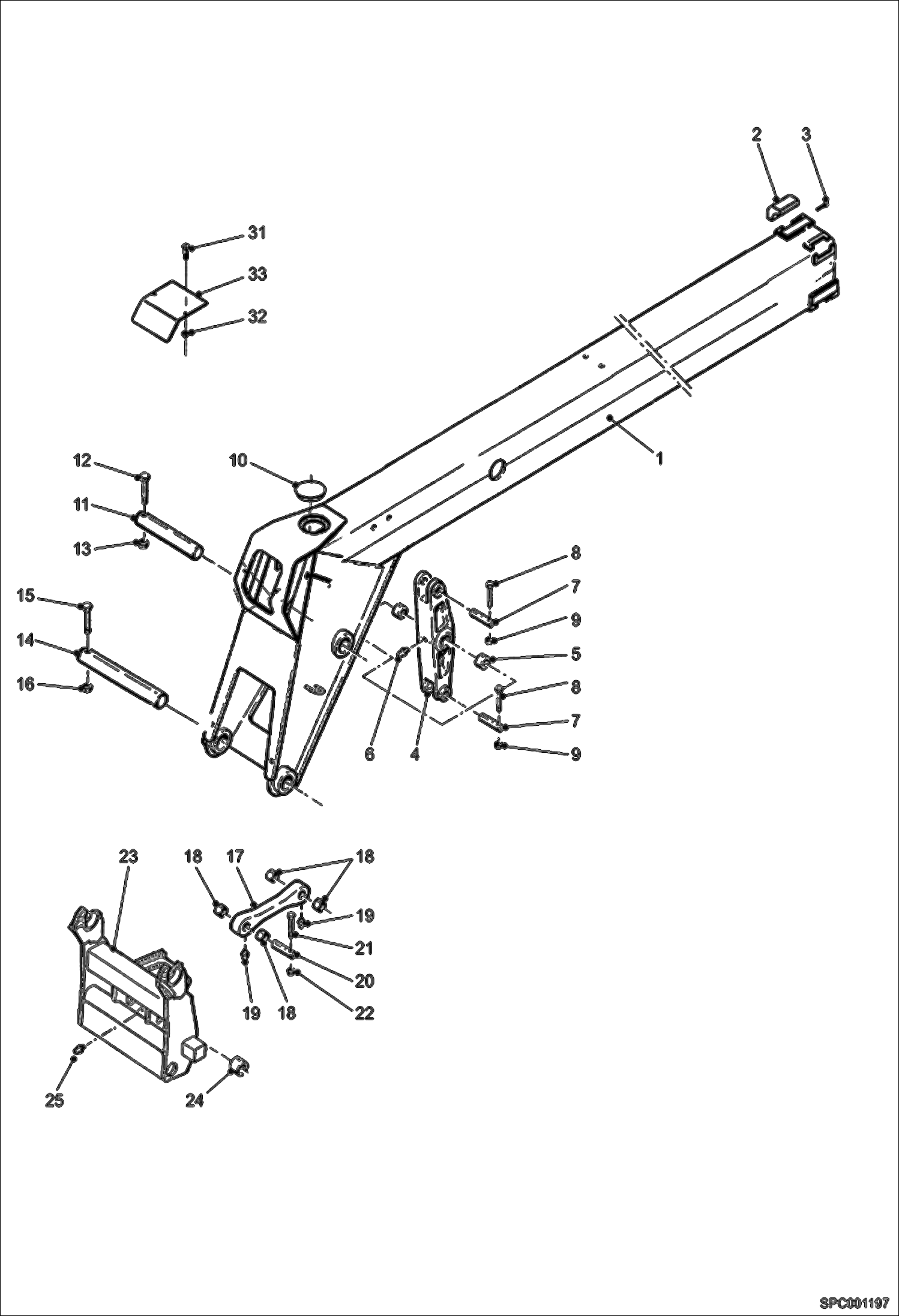 Схема запчастей Bobcat VR530C - END BOOM ASSY (S/N 364811001 - 11999, 364911001 - 11999) MAIN FRAME