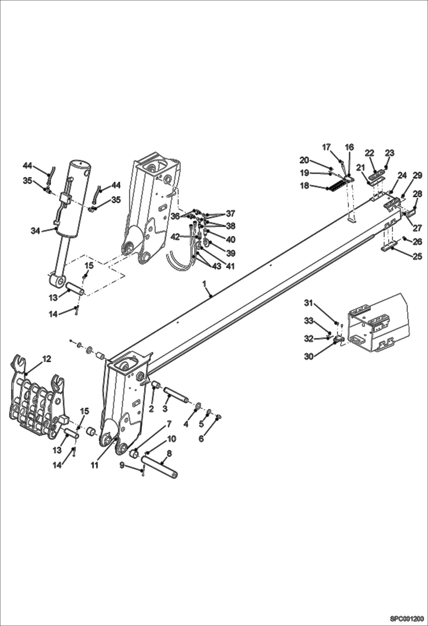 Схема запчастей Bobcat T35120L - END BOOM ASSY MAIN FRAME