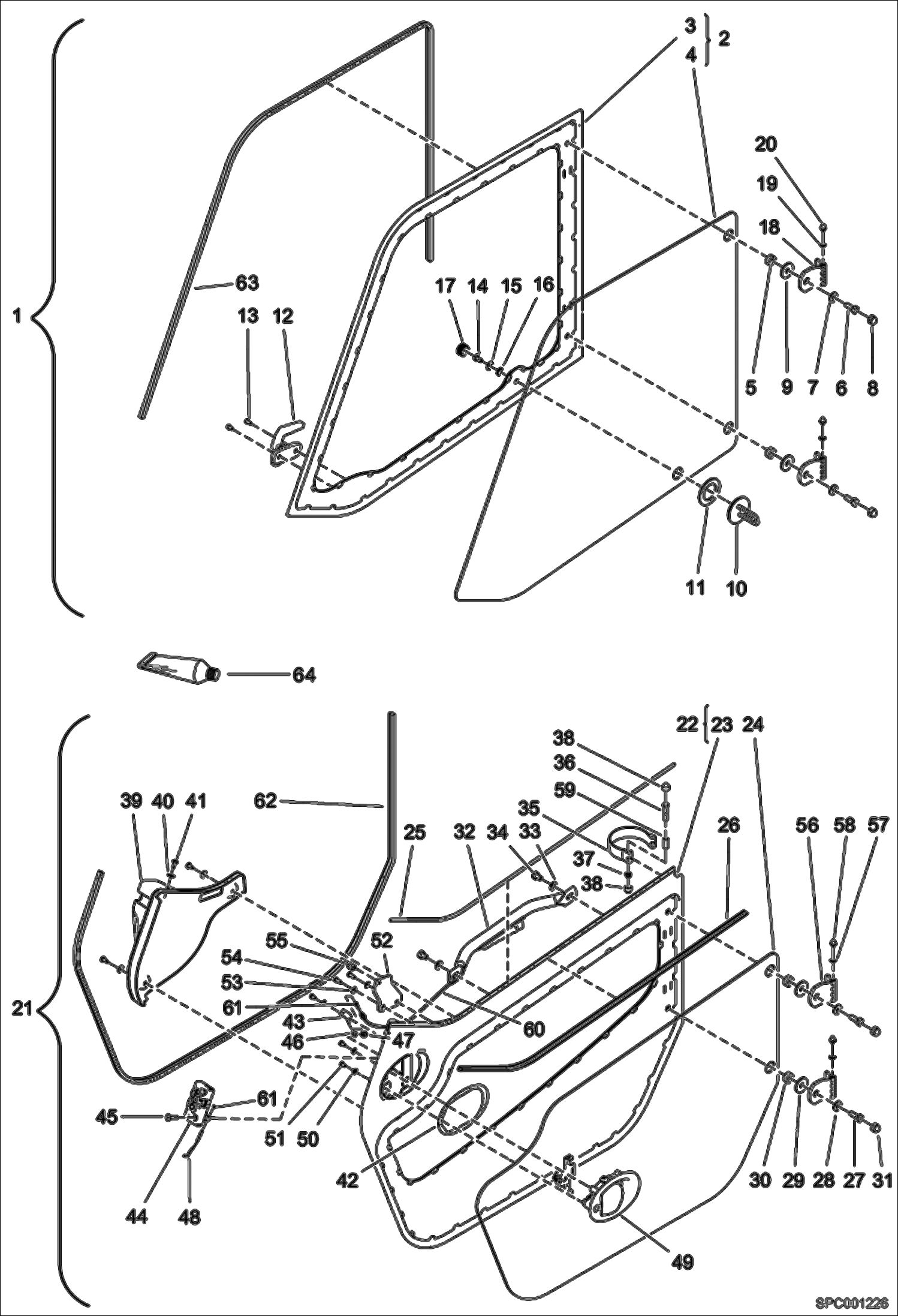 Схема запчастей Bobcat T3571 - DOOR ASSY MAIN FRAME