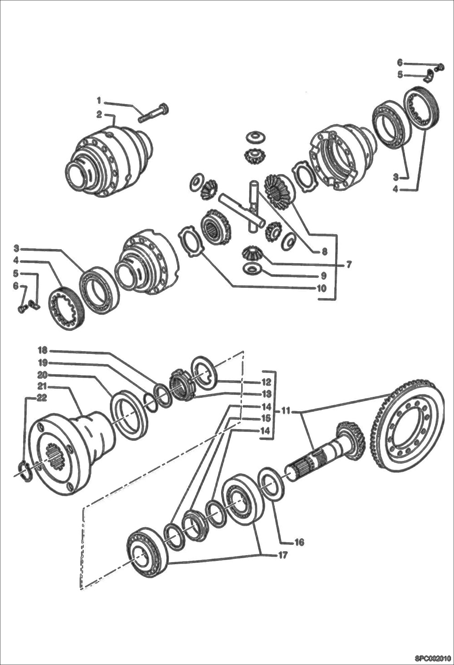 Схема запчастей Bobcat T35120SL - DIFFERENTIAL - REAR AXLE DRIVE SYSTEM