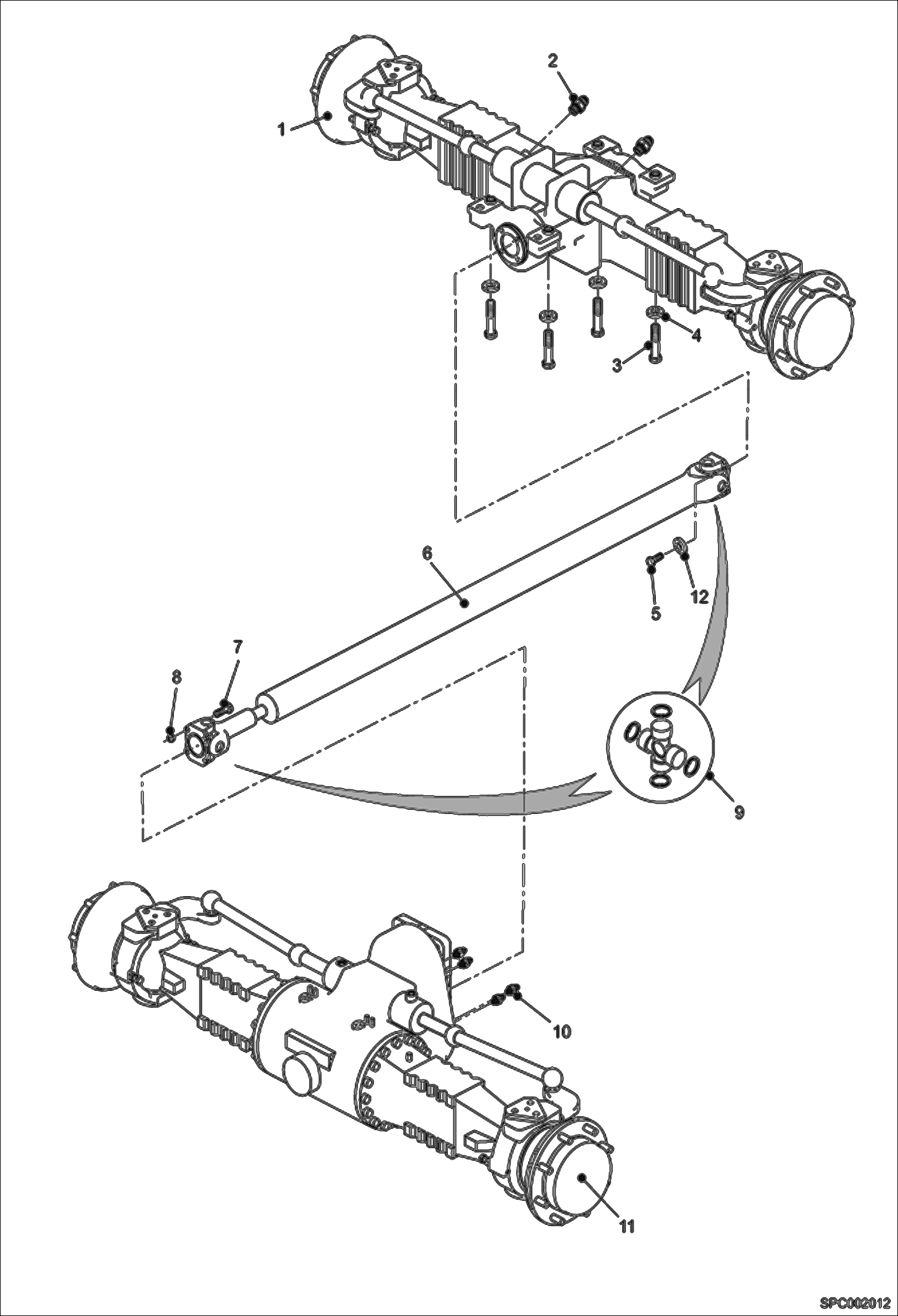 Схема запчастей Bobcat T35120SL - AXLE INSTALLATION DRIVE SYSTEM