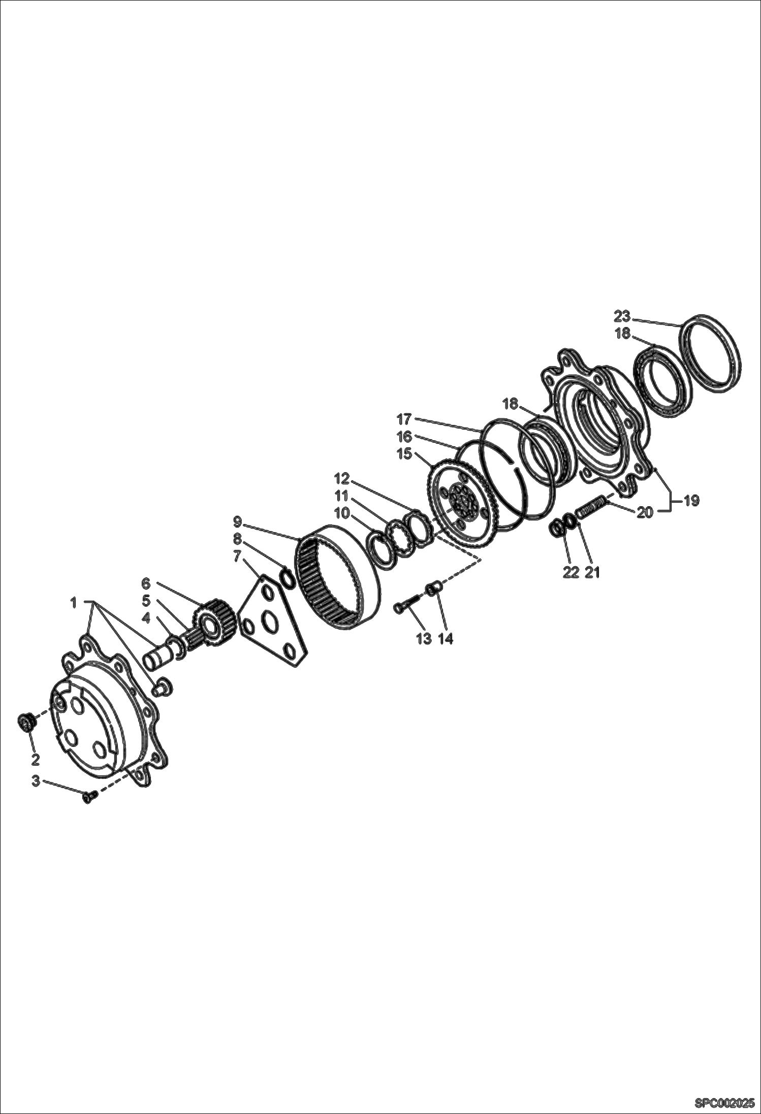 Схема запчастей Bobcat T2556 - HUB REDUCTION - FRONT AXLE / REAR AXLE DRIVE SYSTEM