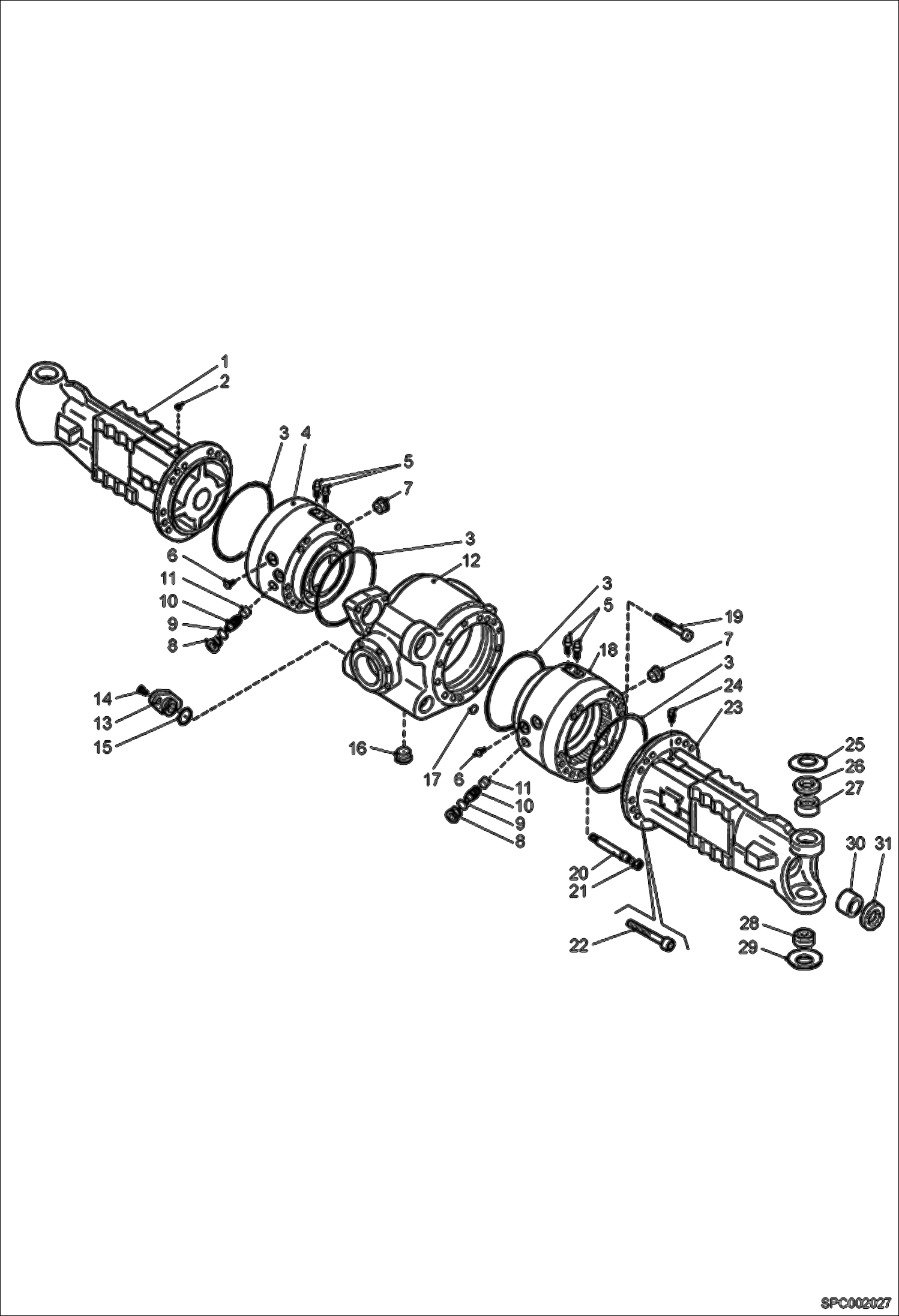 Схема запчастей Bobcat T2566 - HOUSING - FRONT AXLE DRIVE SYSTEM