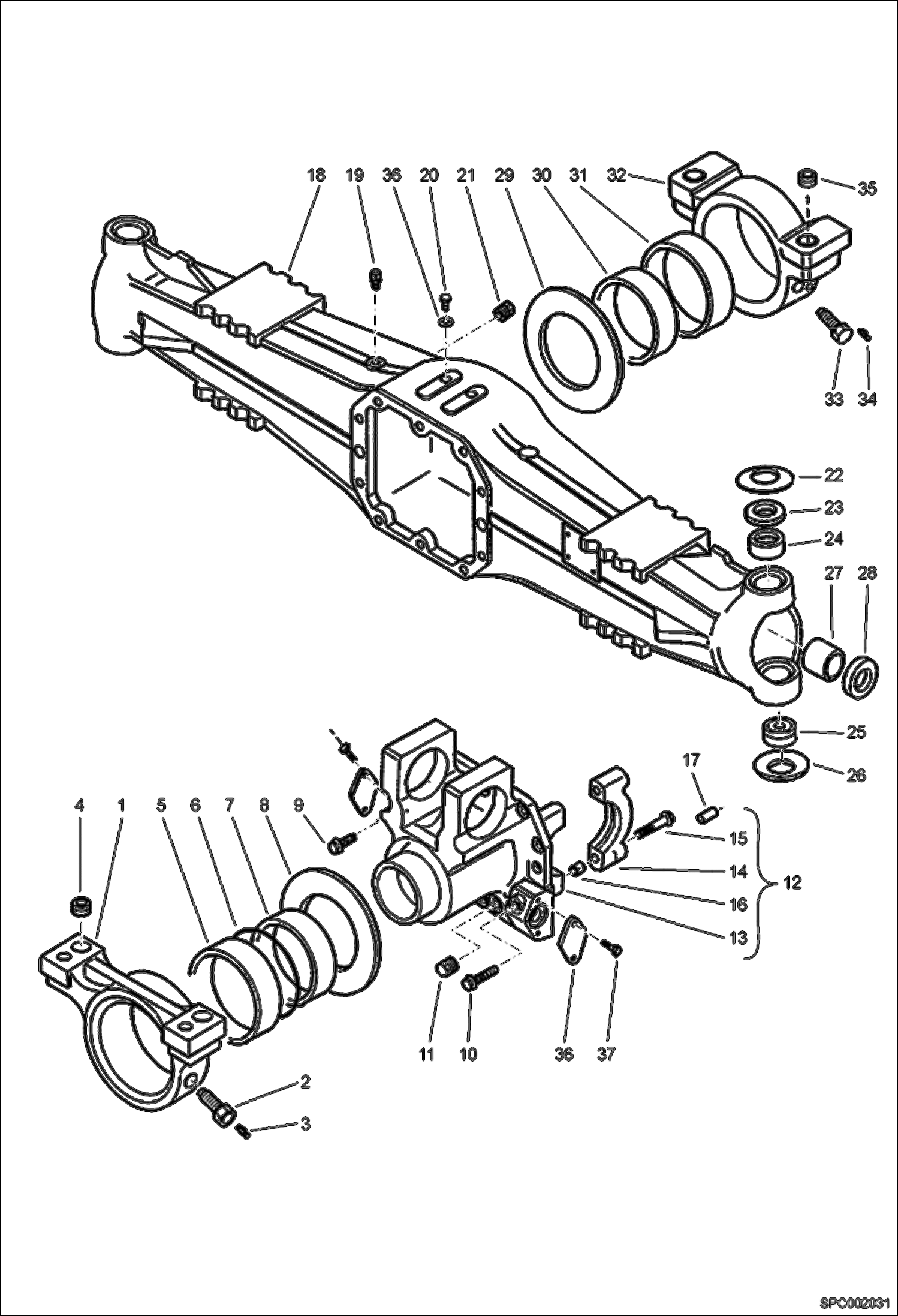 Схема запчастей Bobcat VR518 - HOUSING - REAR AXLE DRIVE SYSTEM