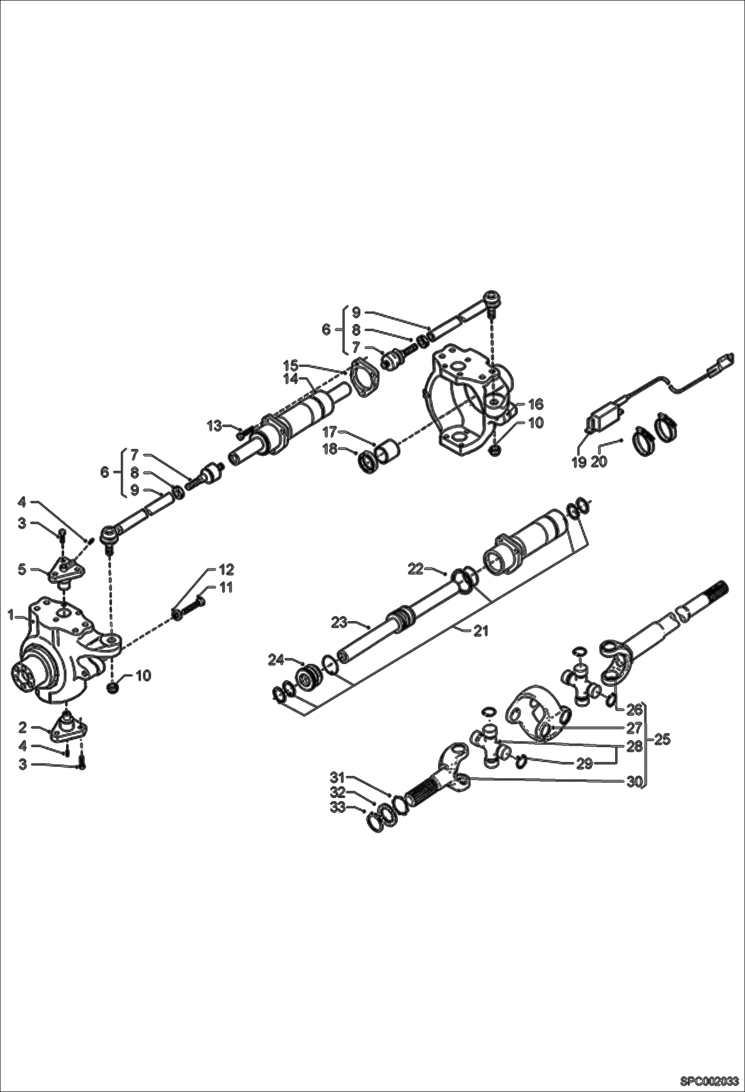 Схема запчастей Bobcat T2566 - STEERING - REAR AXLE DRIVE SYSTEM