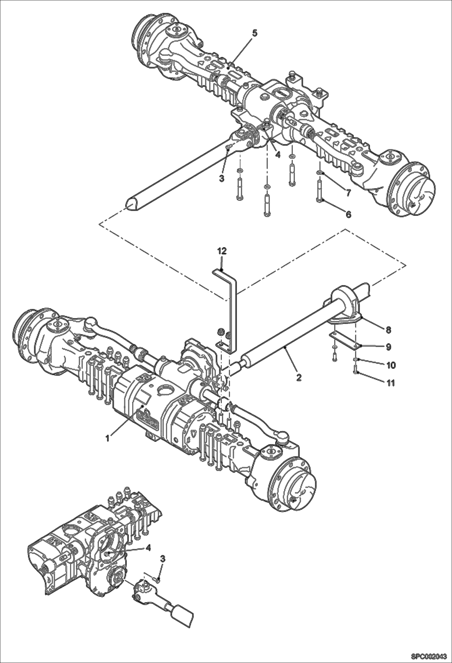 Схема запчастей Bobcat T40170 - AXLE INSTALLATION DRIVE SYSTEM