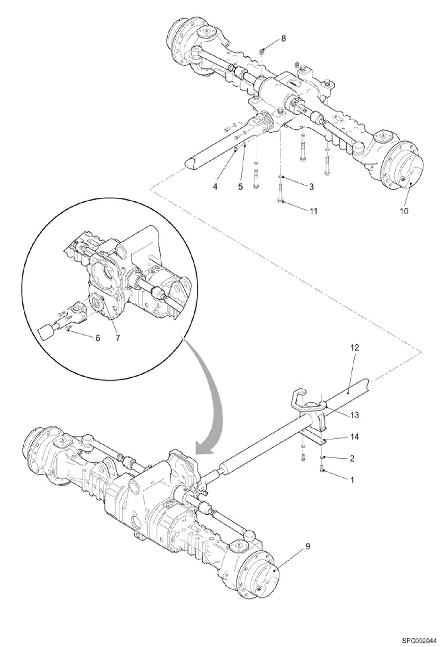 Схема запчастей Bobcat T35120SL - AXLE INSTALLATION DRIVE SYSTEM