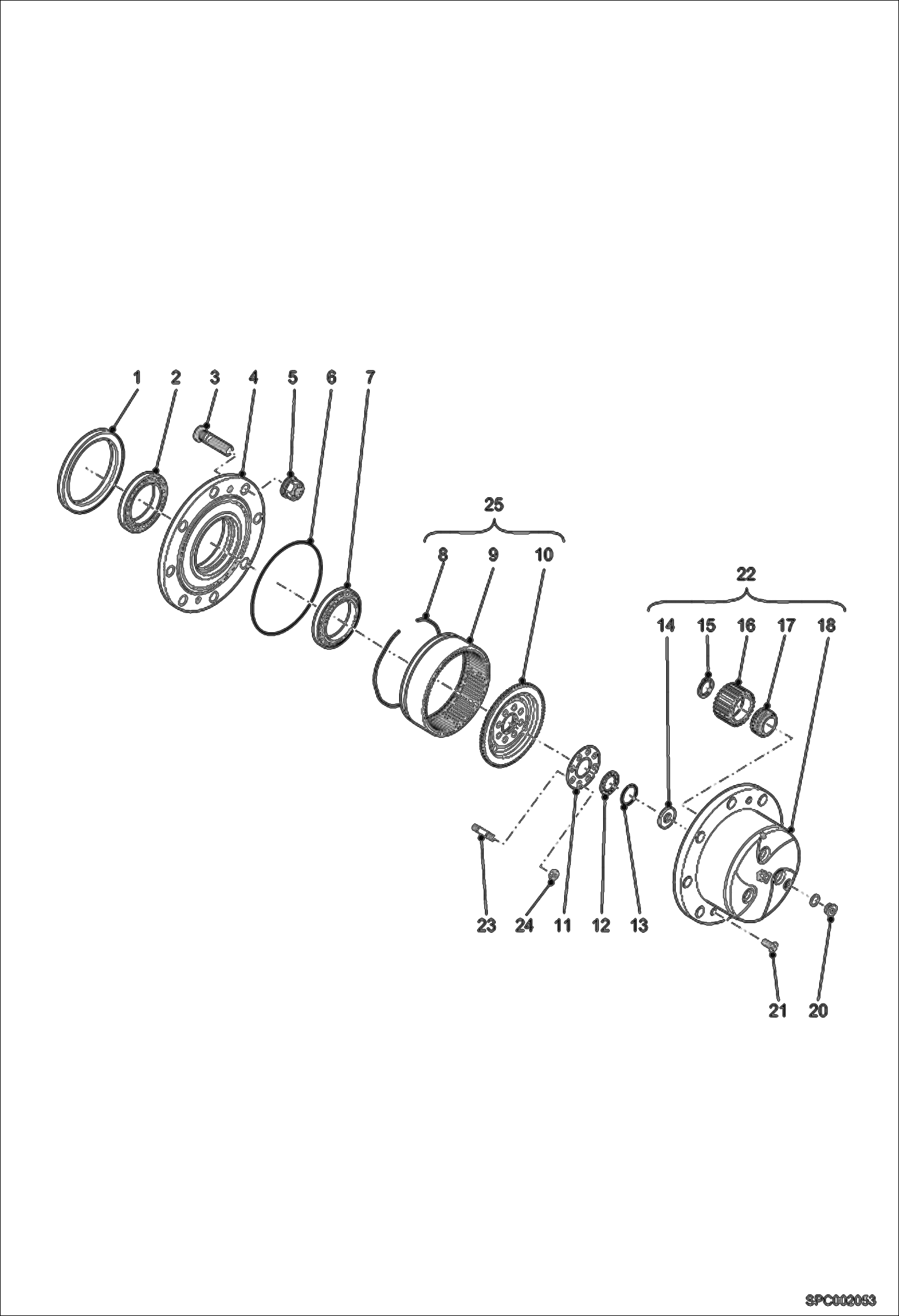 Схема запчастей Bobcat T2556 - HUB REDUCTION - REAR AXLE DRIVE SYSTEM