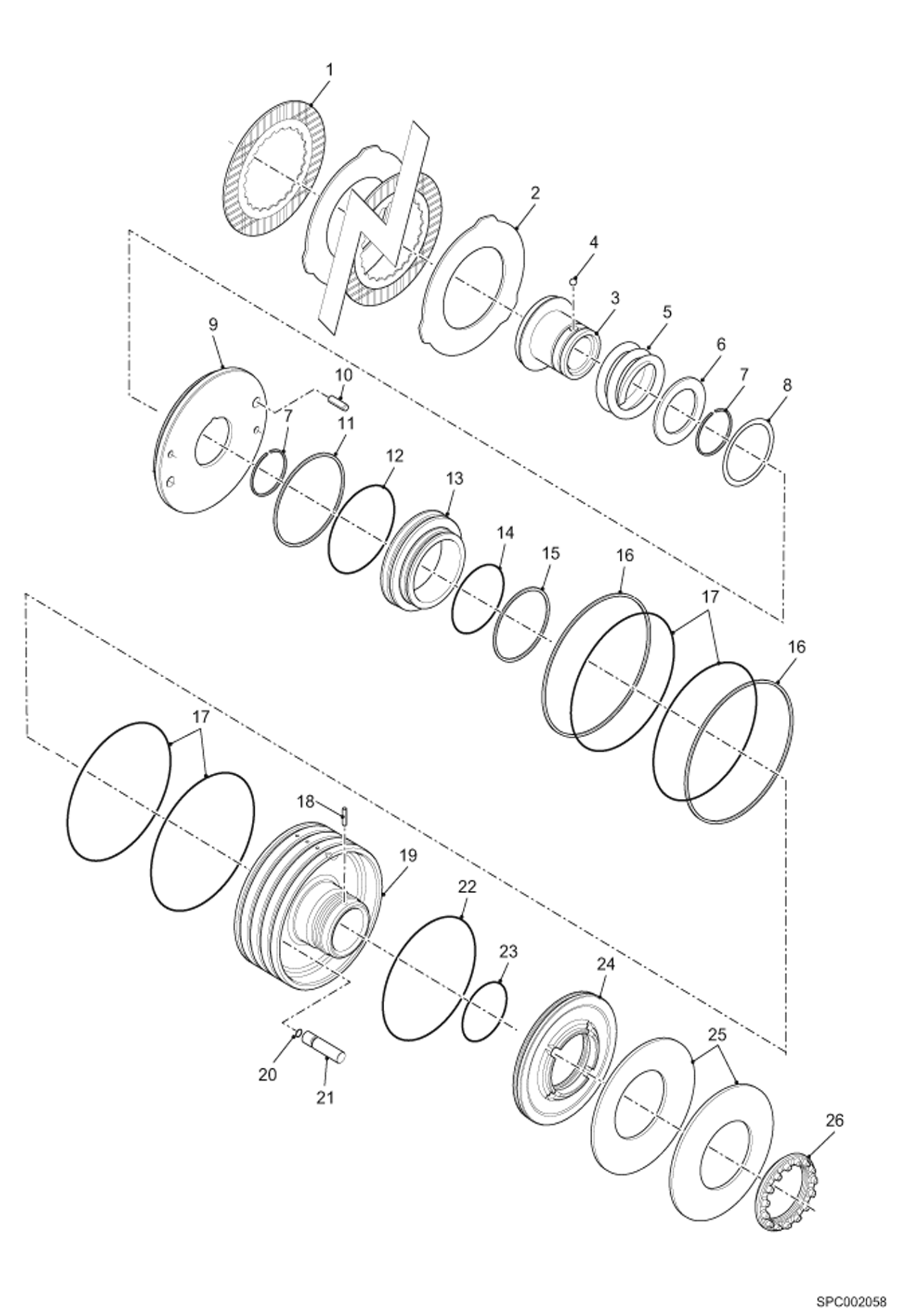 Схема запчастей Bobcat T2556 - BRAKES - FRONT AXLE (S/N 363012001 - 12500, 363112001 - 12500) DRIVE SYSTEM