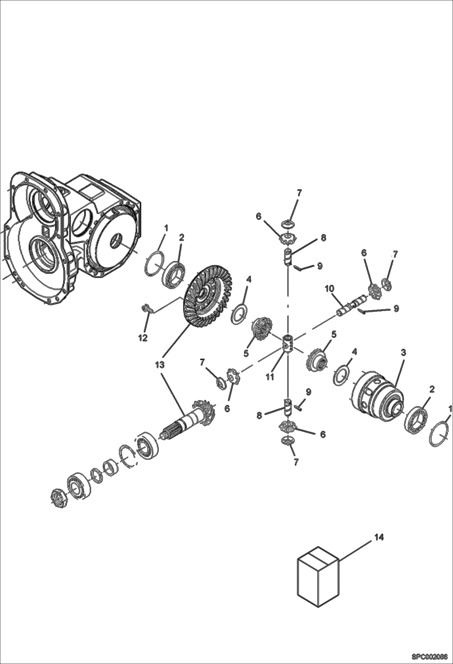 Схема запчастей Bobcat VR518 - DIFFERENTIAL - FRONT AXLE (S/N 364612501 & Above, 364712501 & Above) DRIVE SYSTEM