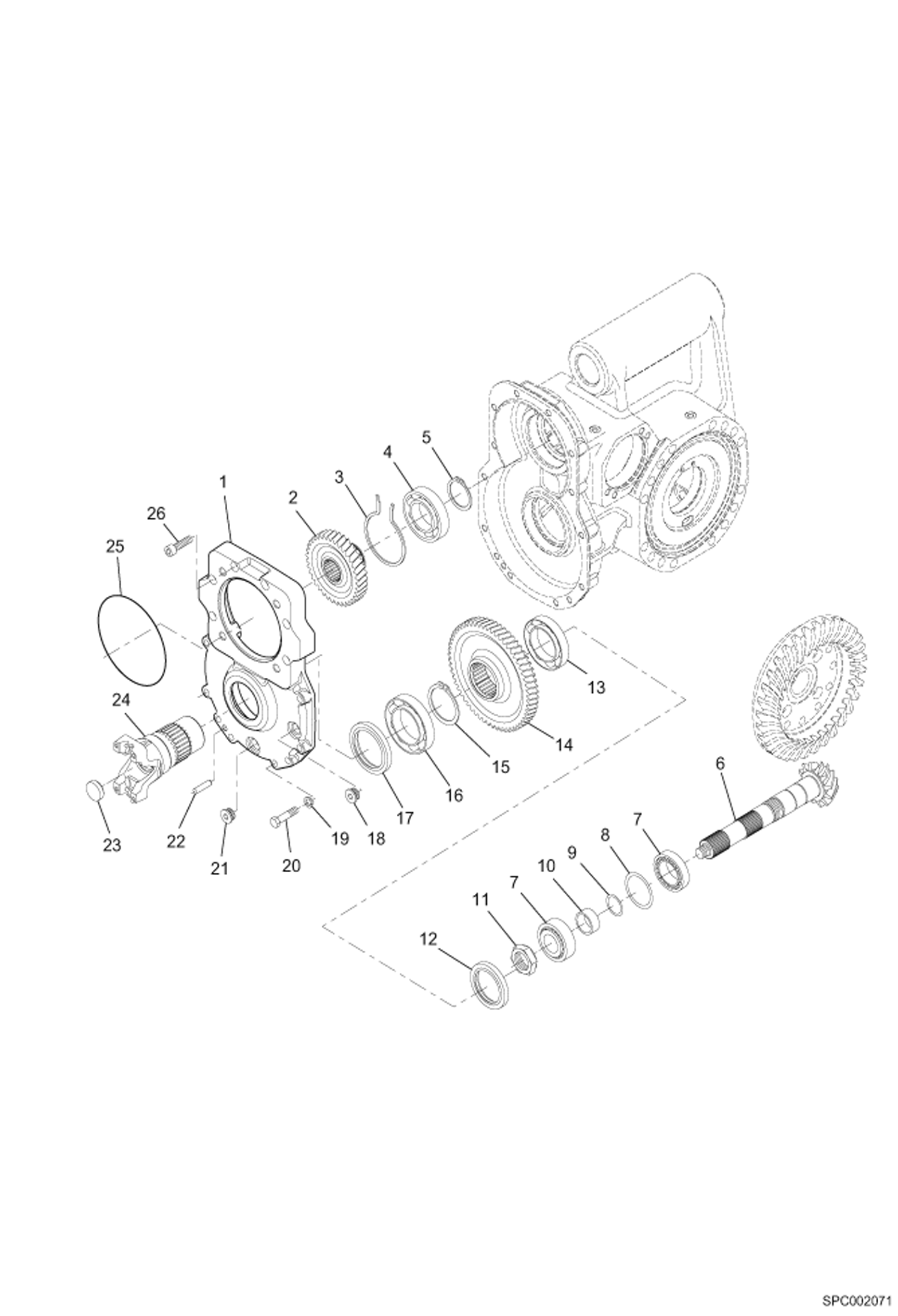 Схема запчастей Bobcat T3571 - REDUCER BOX - FRONT AXLE DRIVE SYSTEM