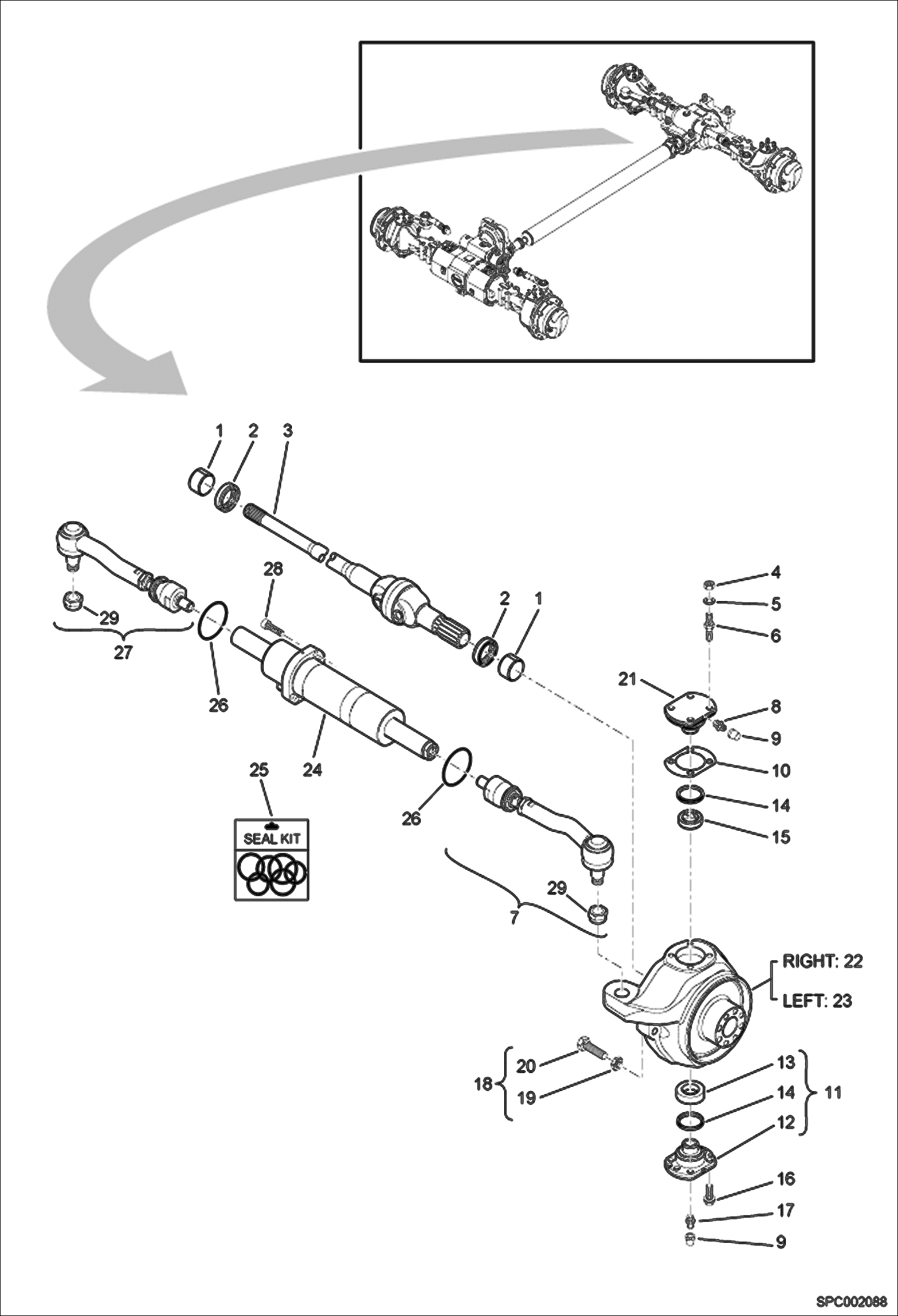 Схема запчастей Bobcat V417 - STEERING - REAR AXLE DRIVE SYSTEM