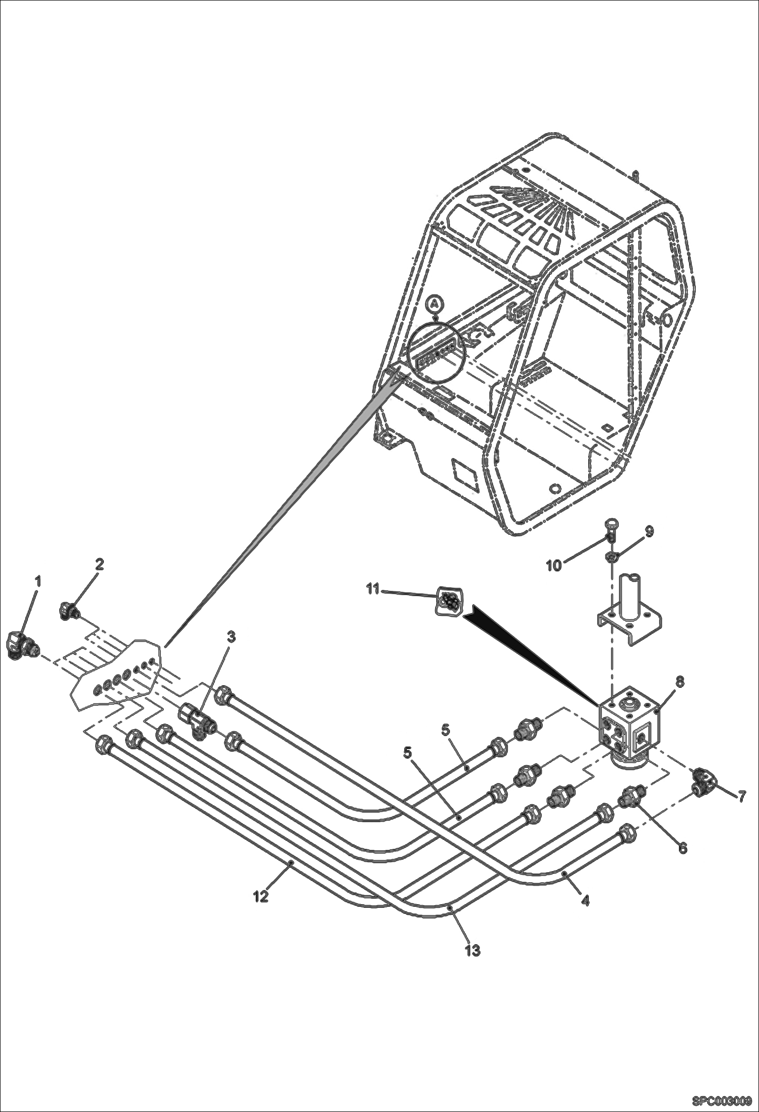 Схема запчастей Bobcat T40140 - STEERING HYDRAULICS CAB HYDRAULIC SYSTEM